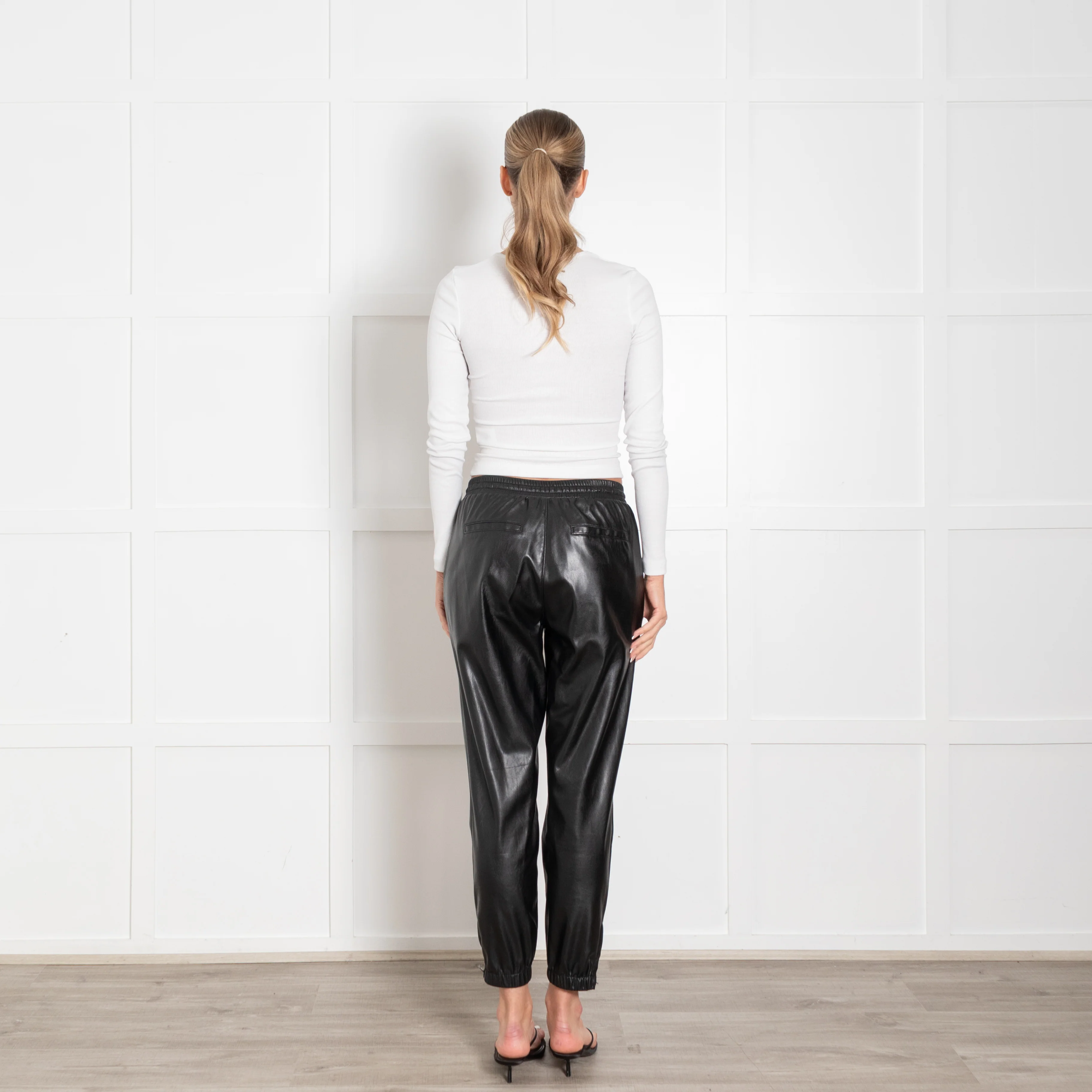 Paige Faux Leather Joggers - Image 5