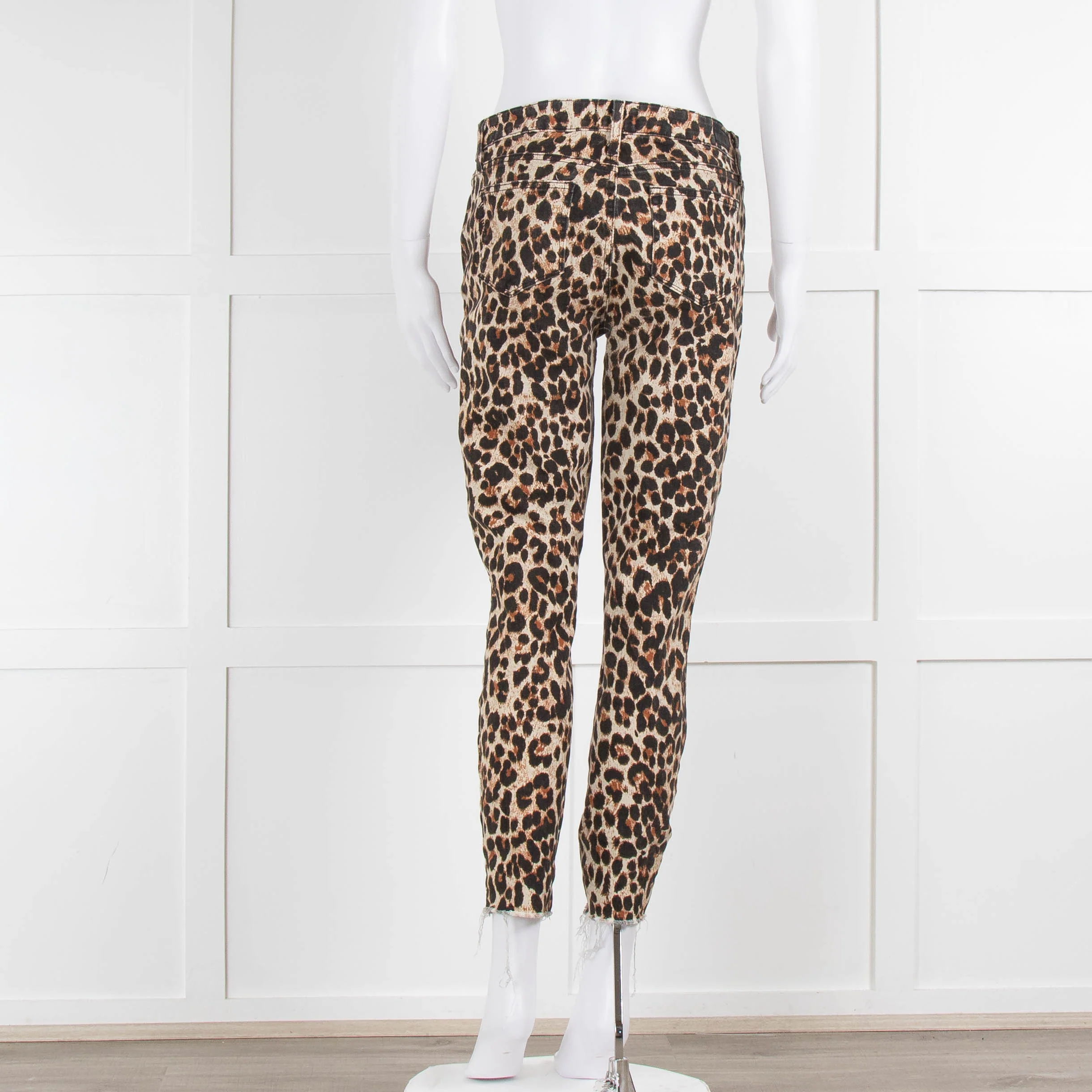 Paige Leopard Frayed Hem Jeans - Image 3