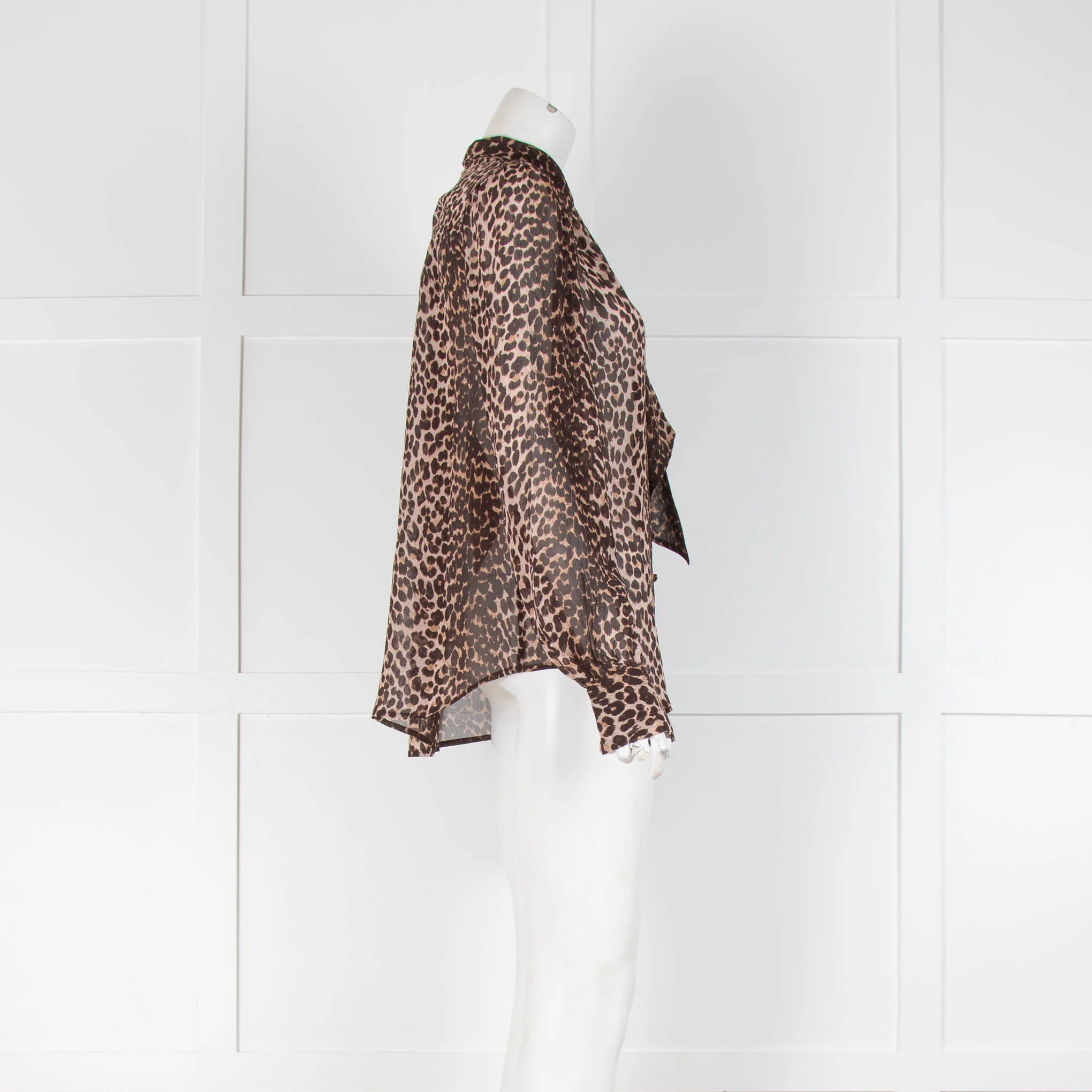 Paige Leopard Print Shirt Tie Neck - Image 2