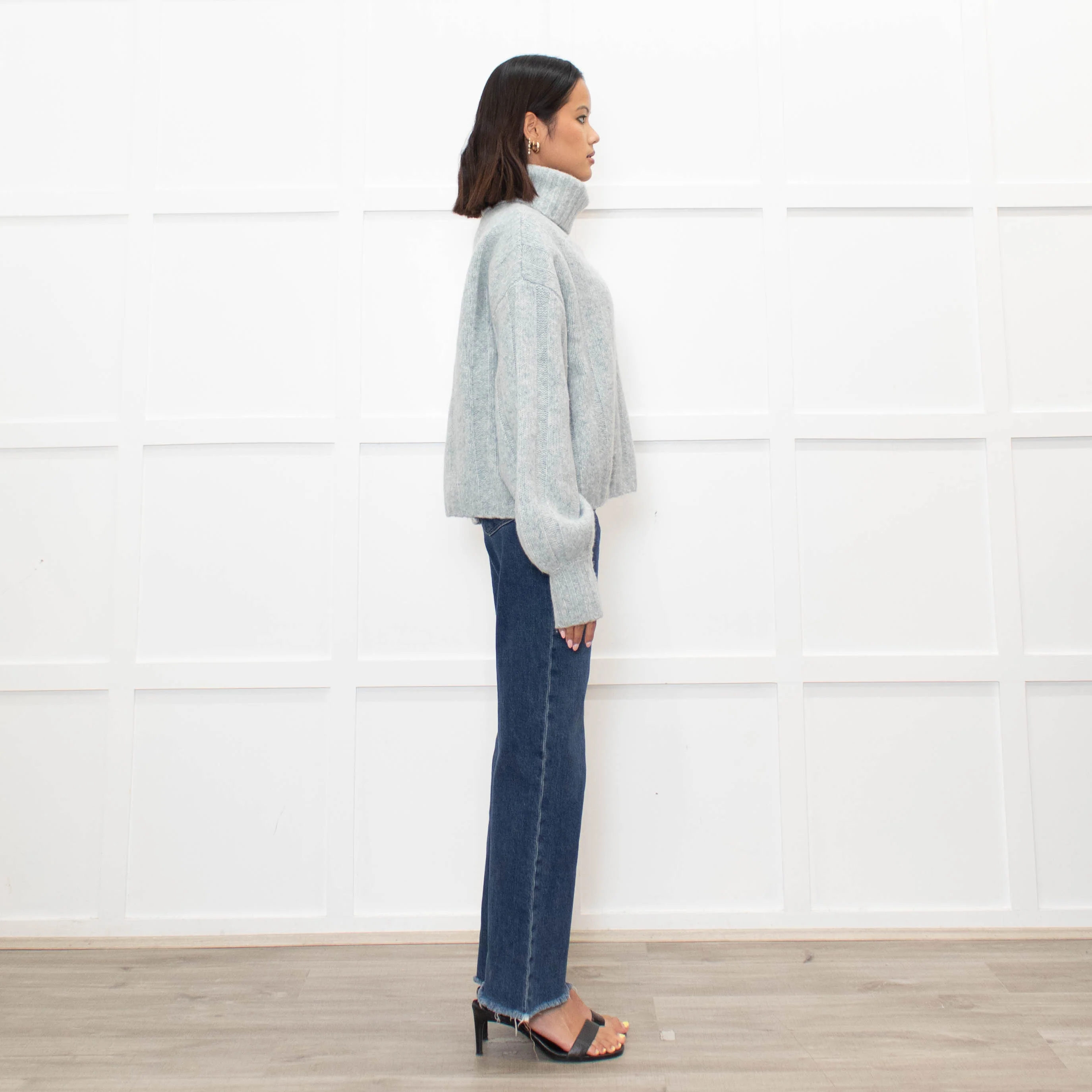Paige Pale Blue Wool Blend Rollneck - Image 4