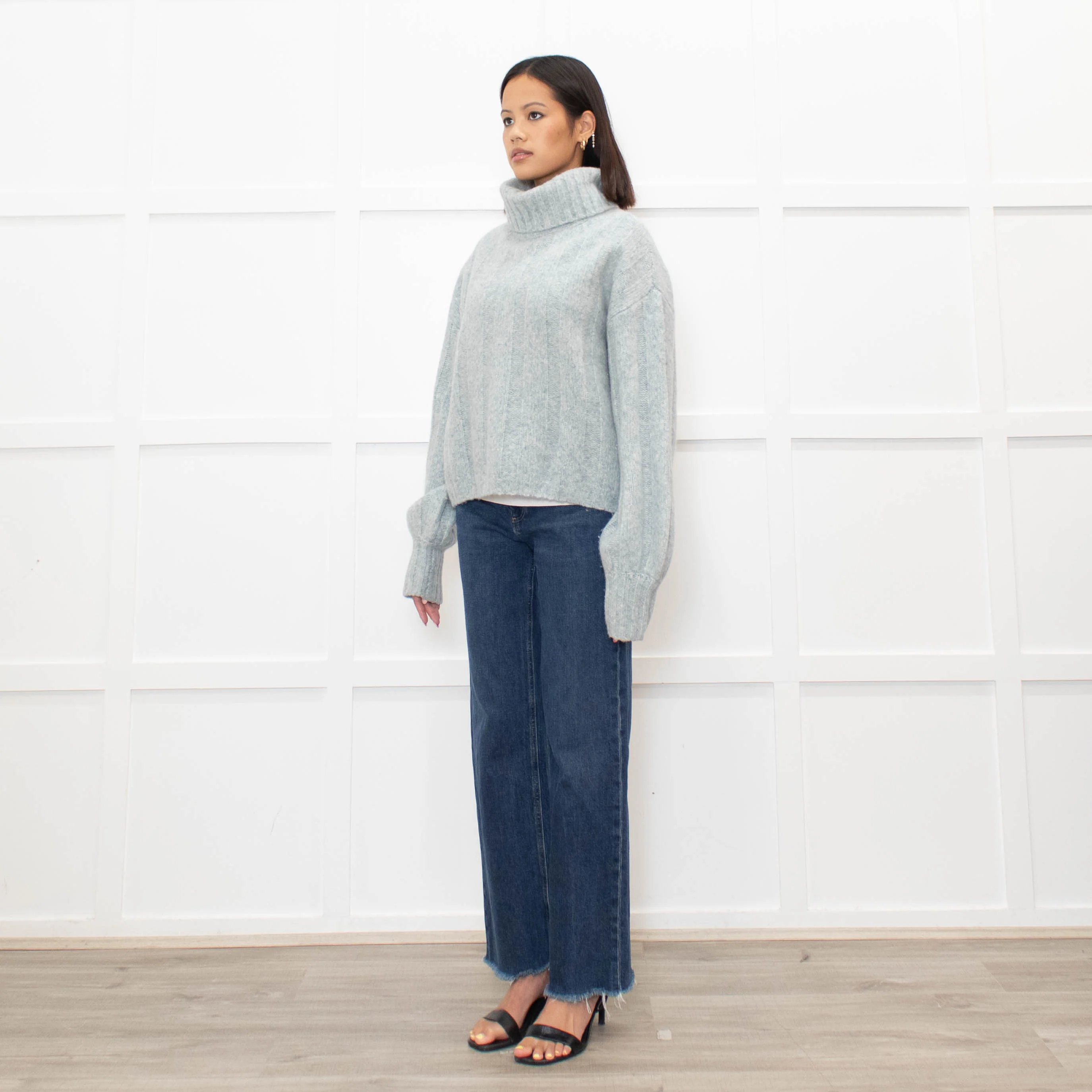 Paige Pale Blue Wool Blend Rollneck - Image 7