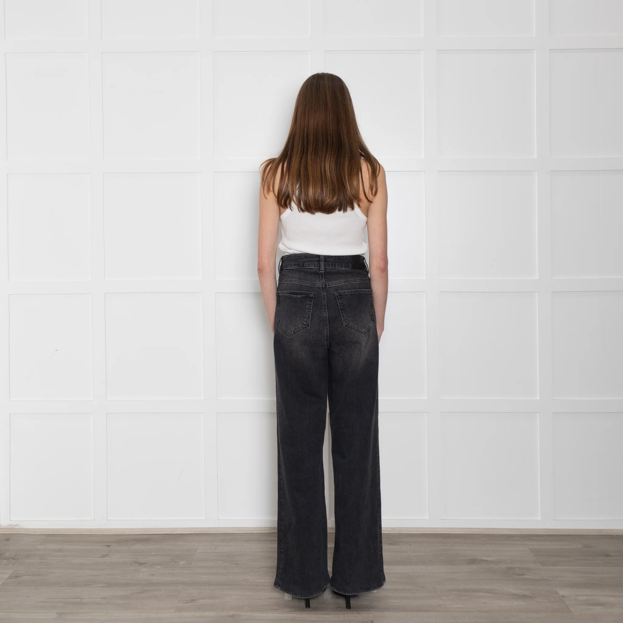 Paige Washed Black Wide Leg Jeans - Image 5