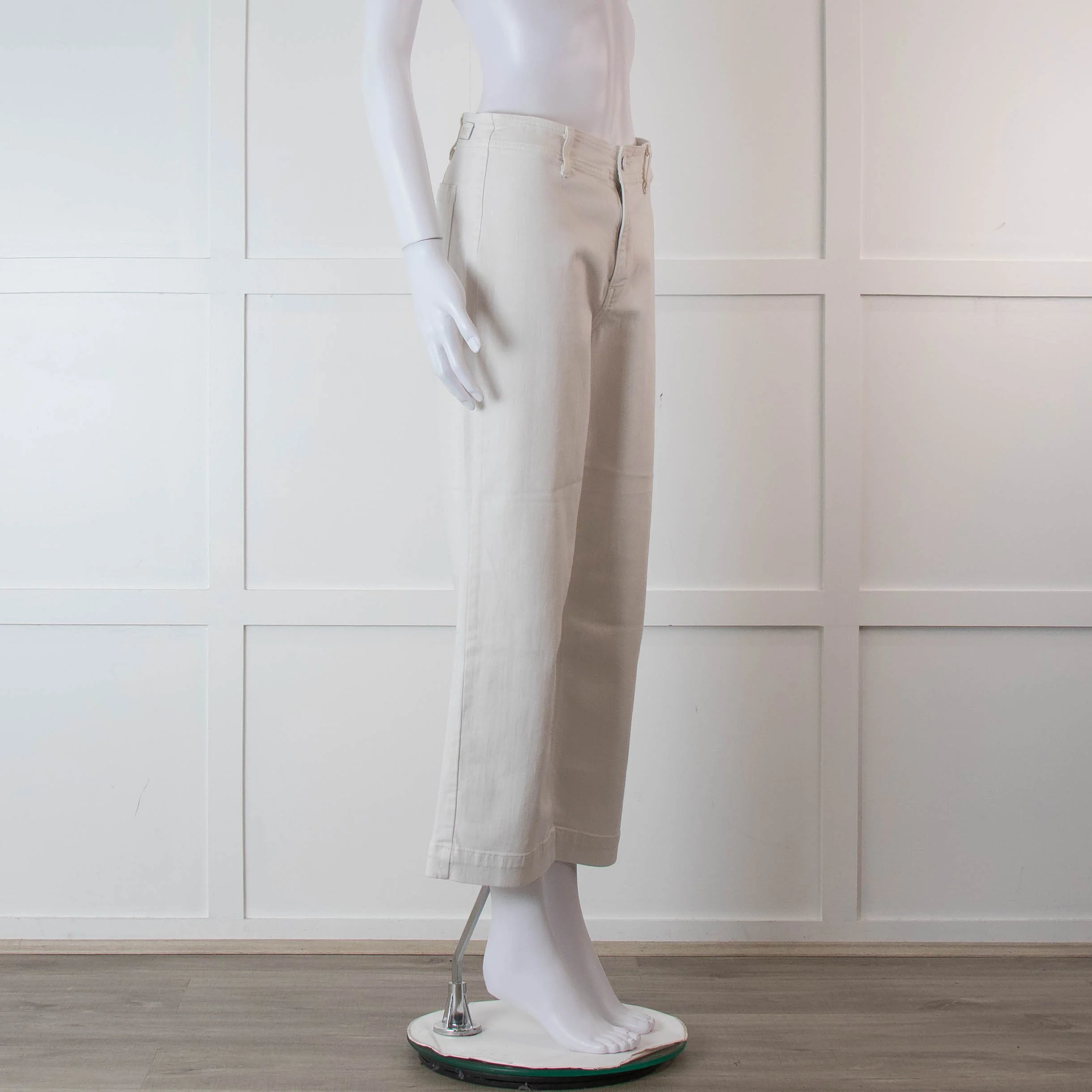 Paige White Nellie Wide Leg Culotte Style Jeans - Image 2