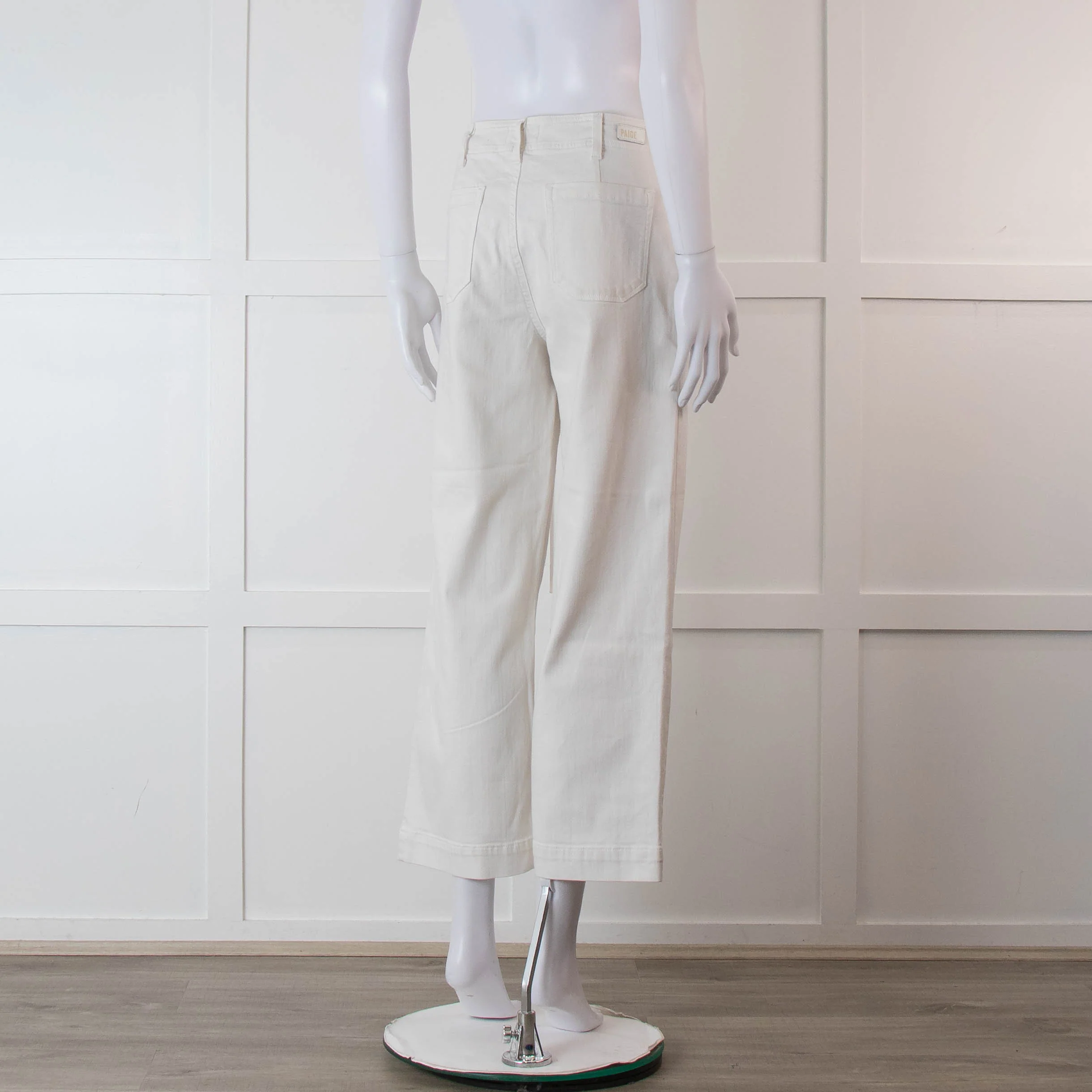 Paige White Nellie Wide Leg Culotte Style Jeans - Image 4