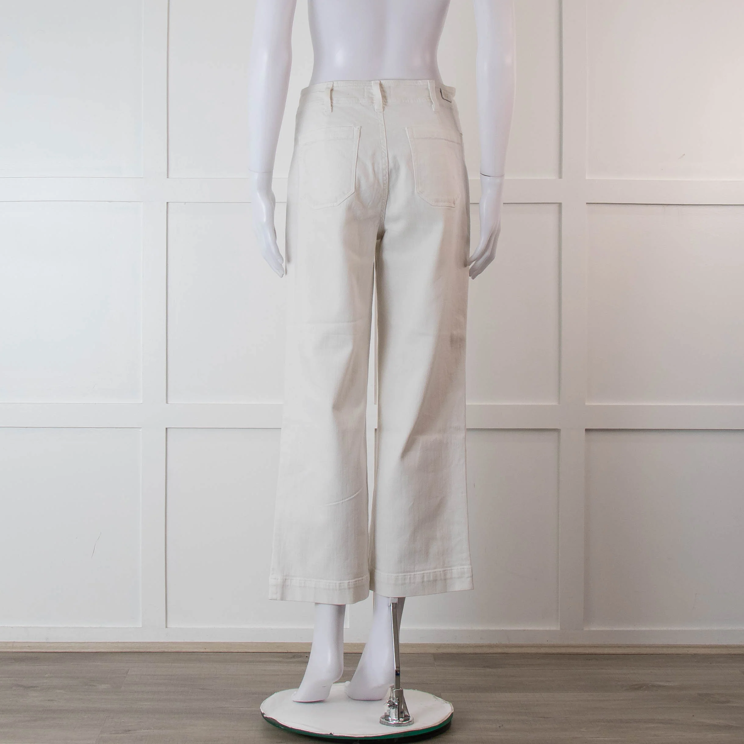Paige White Nellie Wide Leg Culotte Style Jeans - Image 5