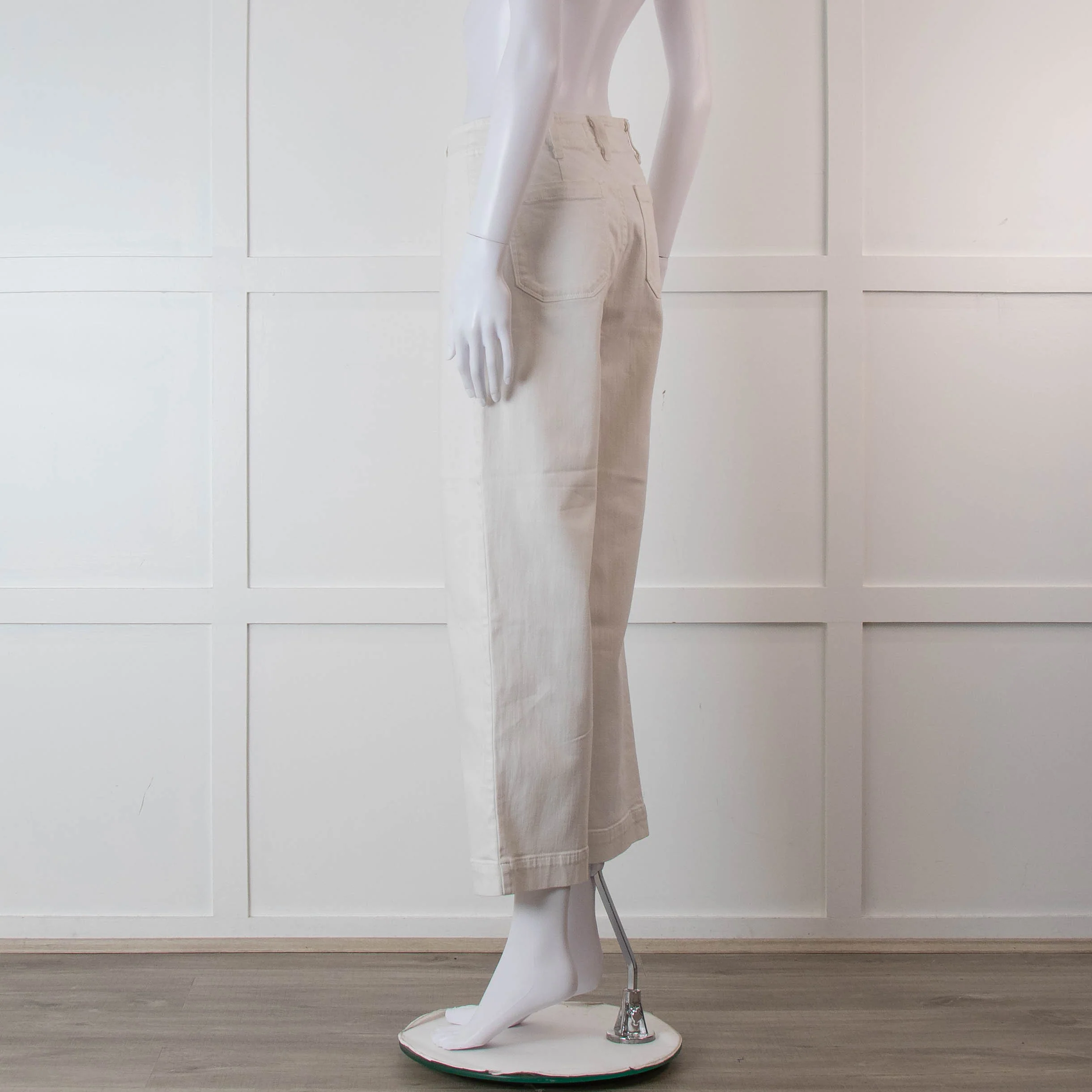 Paige White Nellie Wide Leg Culotte Style Jeans - Image 6