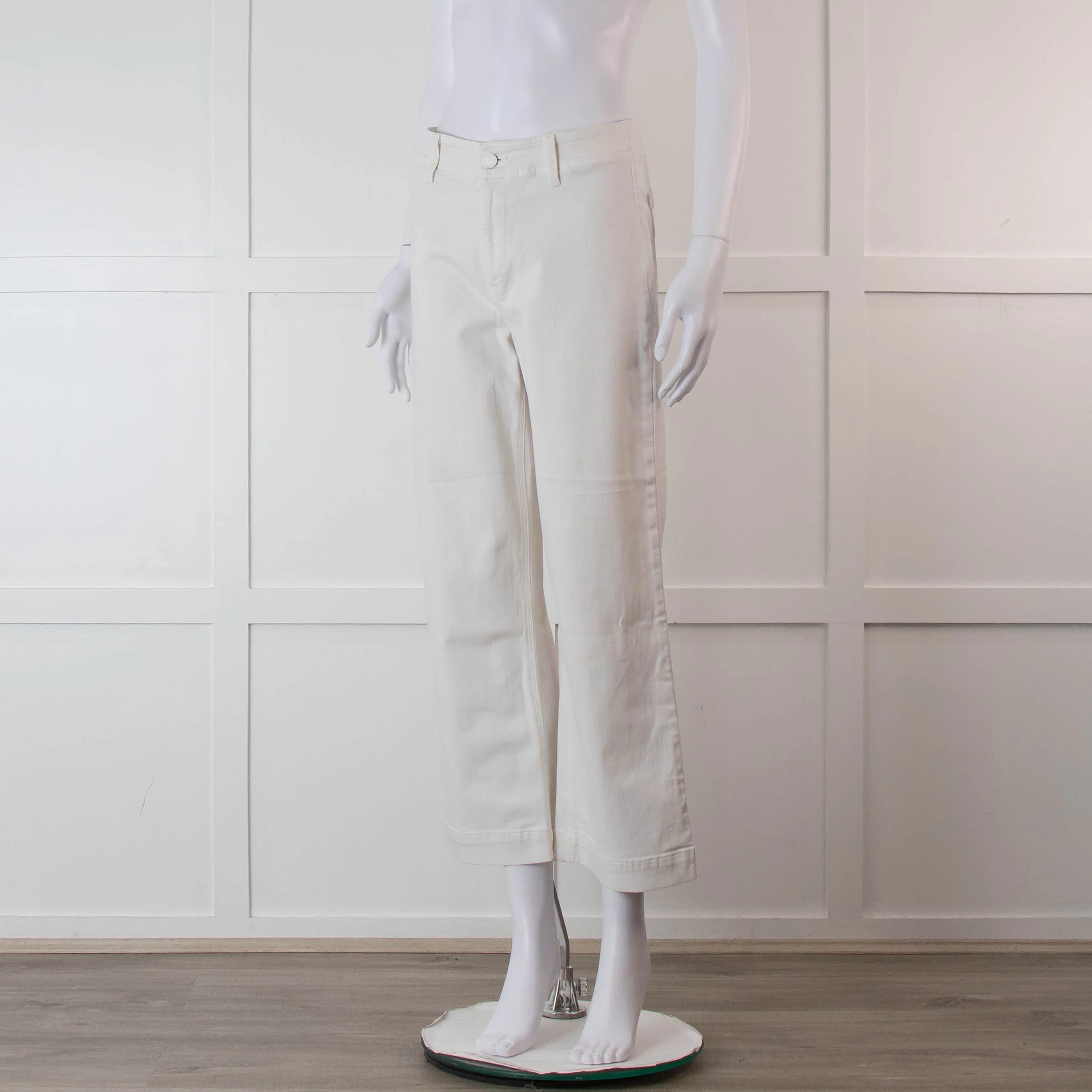 Paige White Nellie Wide Leg Culotte Style Jeans - Image 8