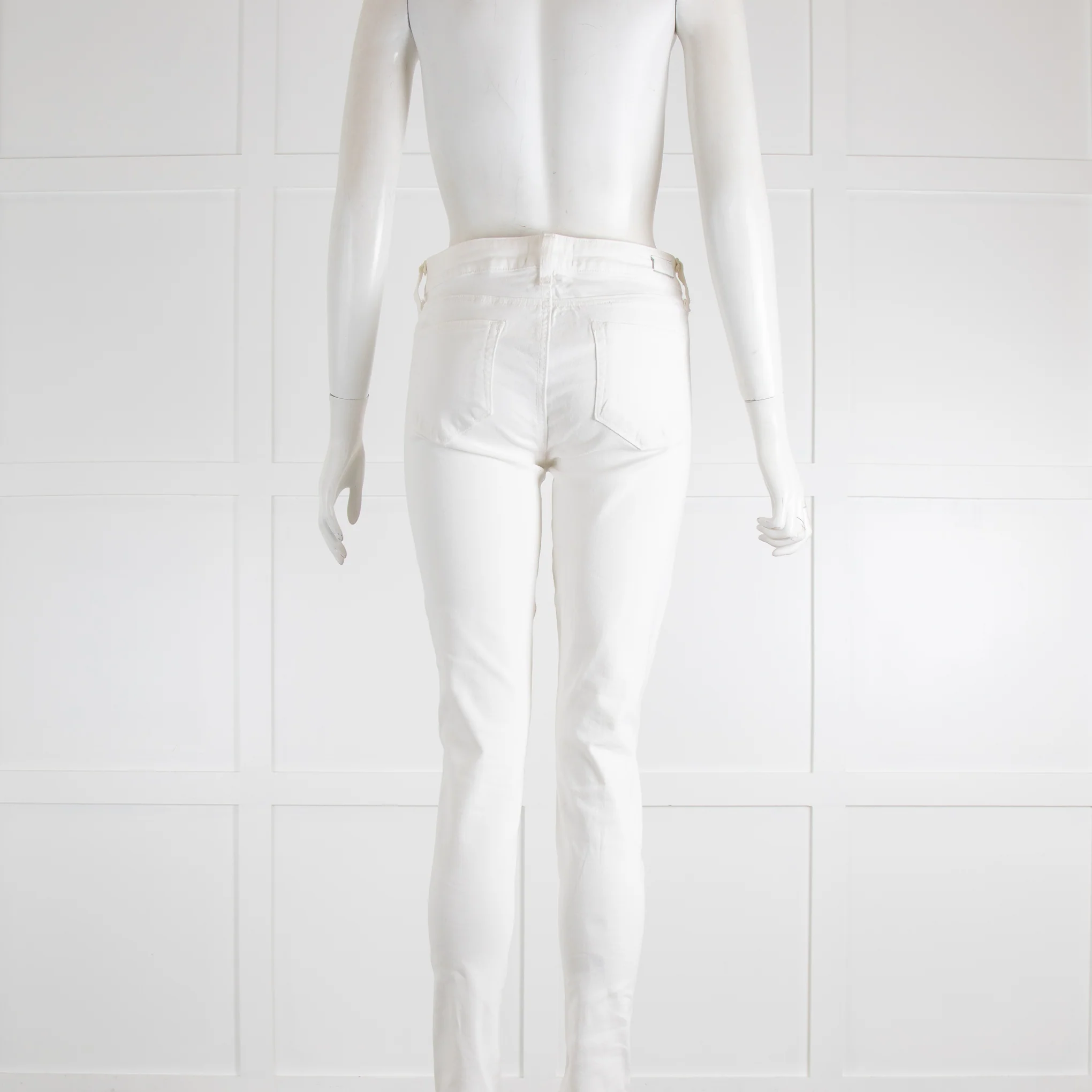 Paige White Skinny Jeans with Zip Pockets - Image 3