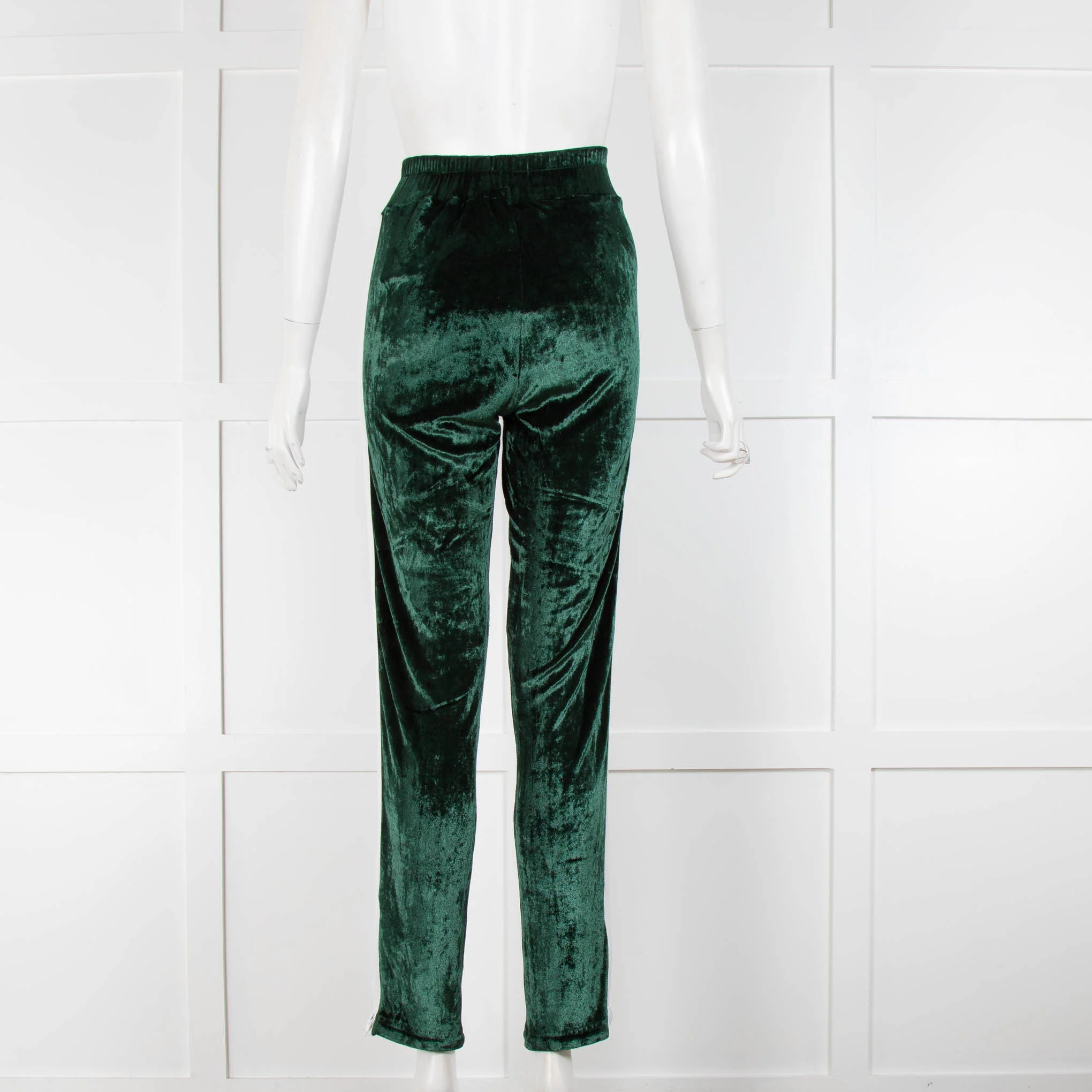 Palm Angels Green Velvet Side Stripe Joggers - Image 3