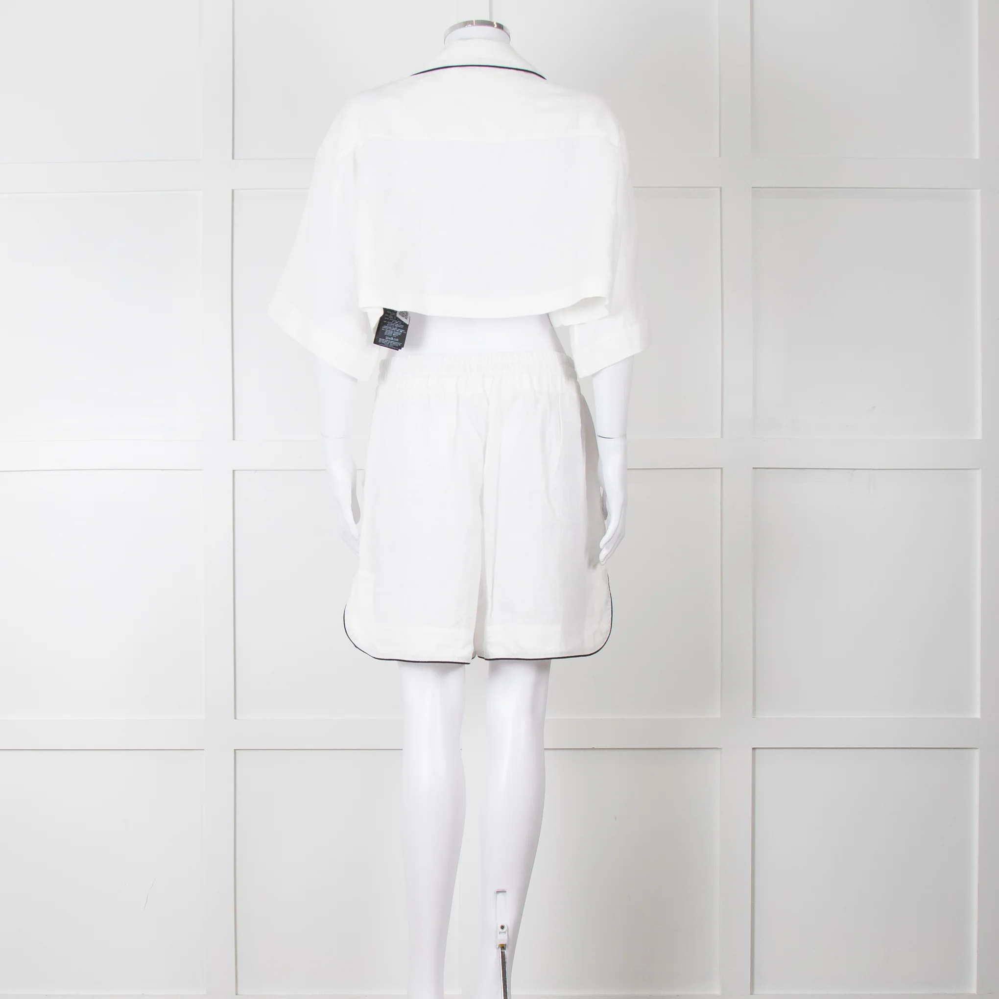 Palm Angels White Linen Cropped Pyjama Style Co-ord - Image 5