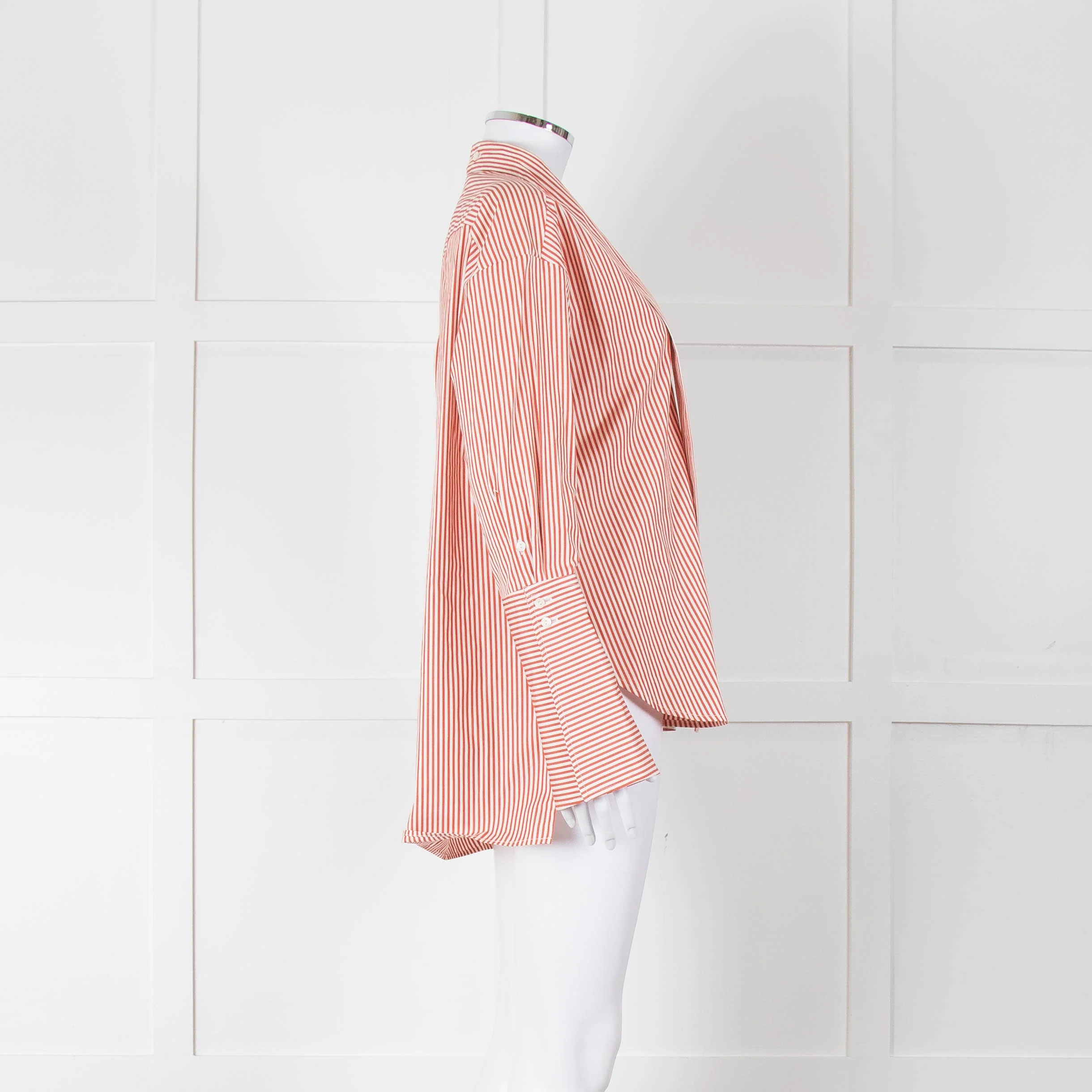 Palmer Harding White Red Stripes Tie Knot Cotton Button Up Shirt - Image 5