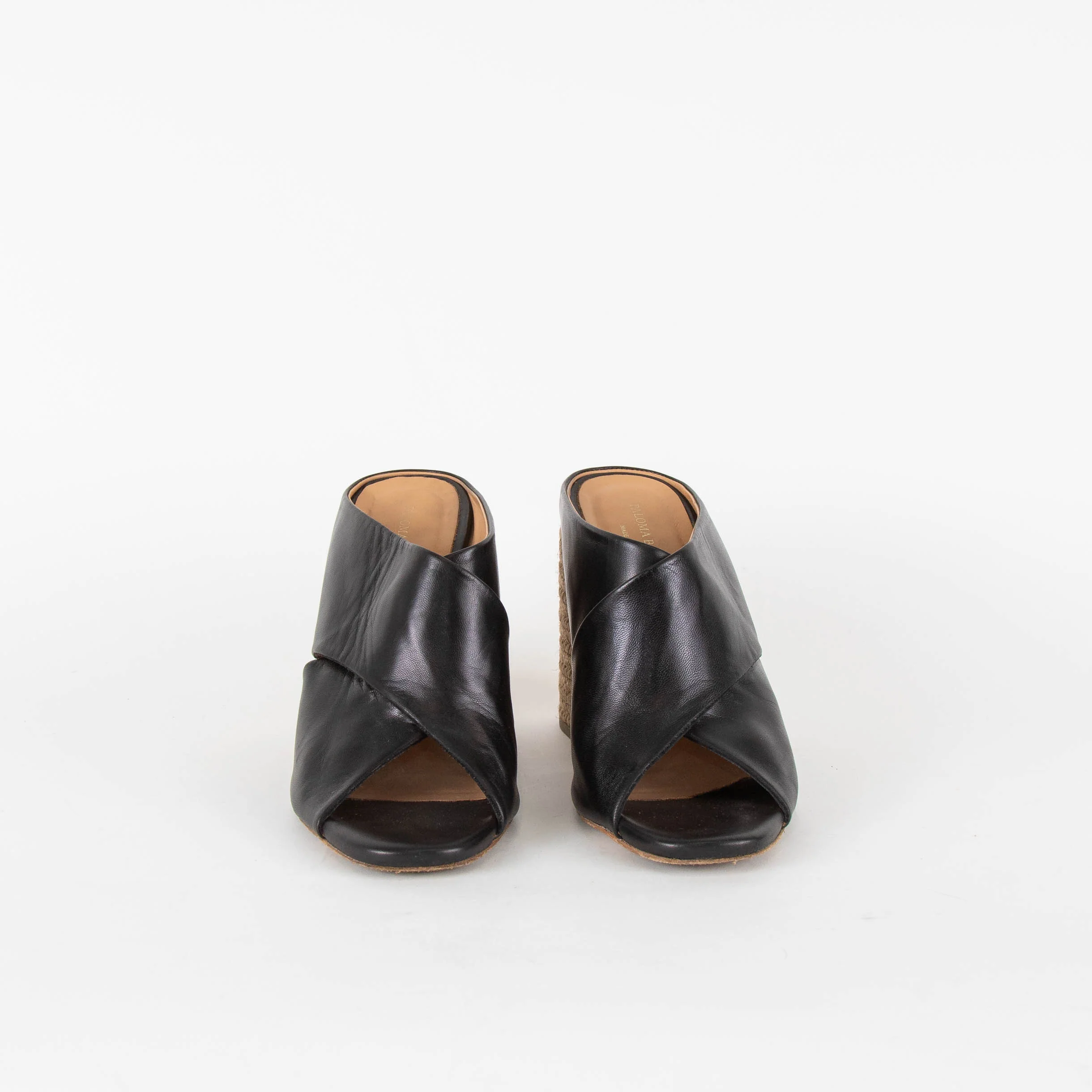 Paloma Barcelo Black Sandals With Rope Thread Heel - Image 3