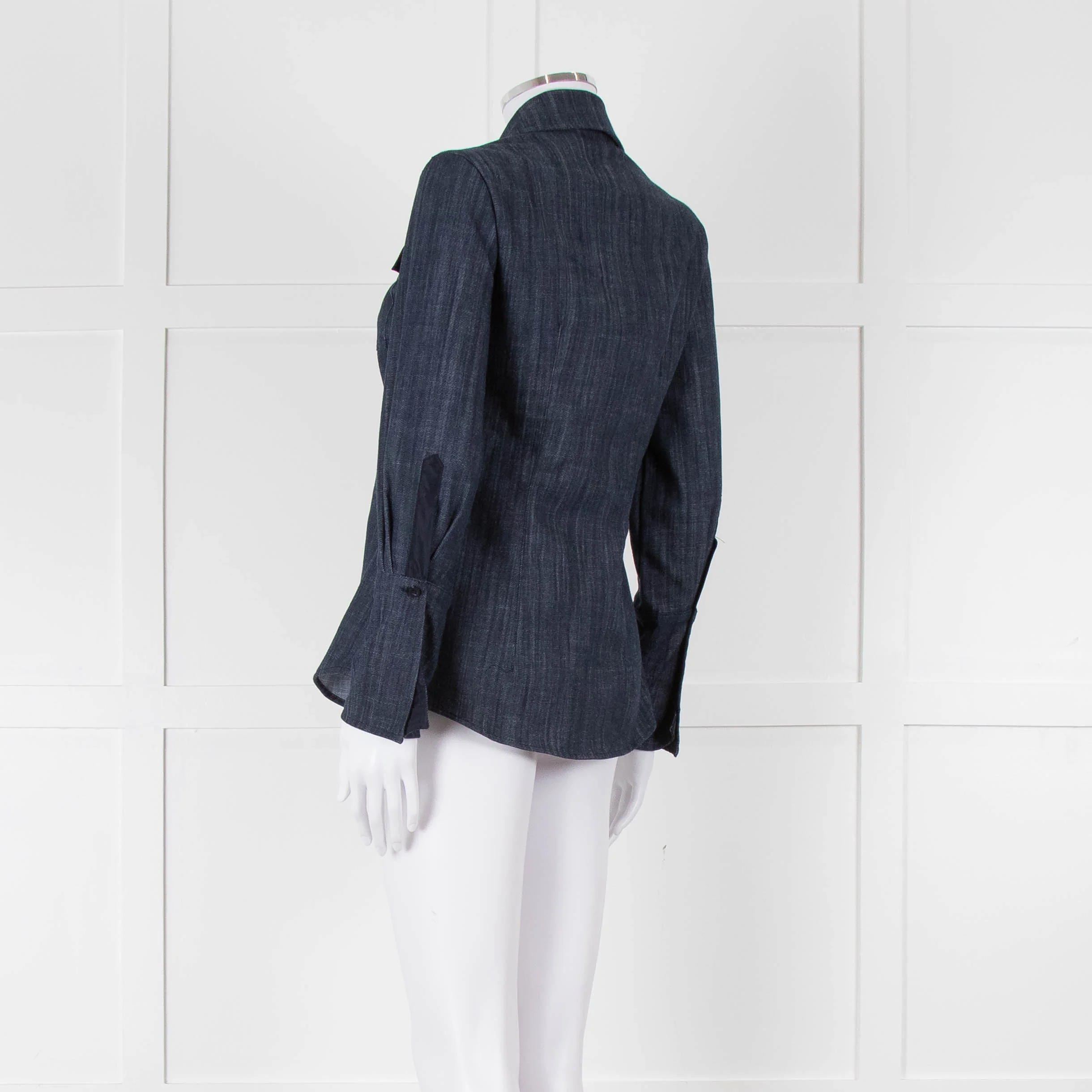 Pamela Milano Blue Denim Front Pocket Detail Shirt - Image 6