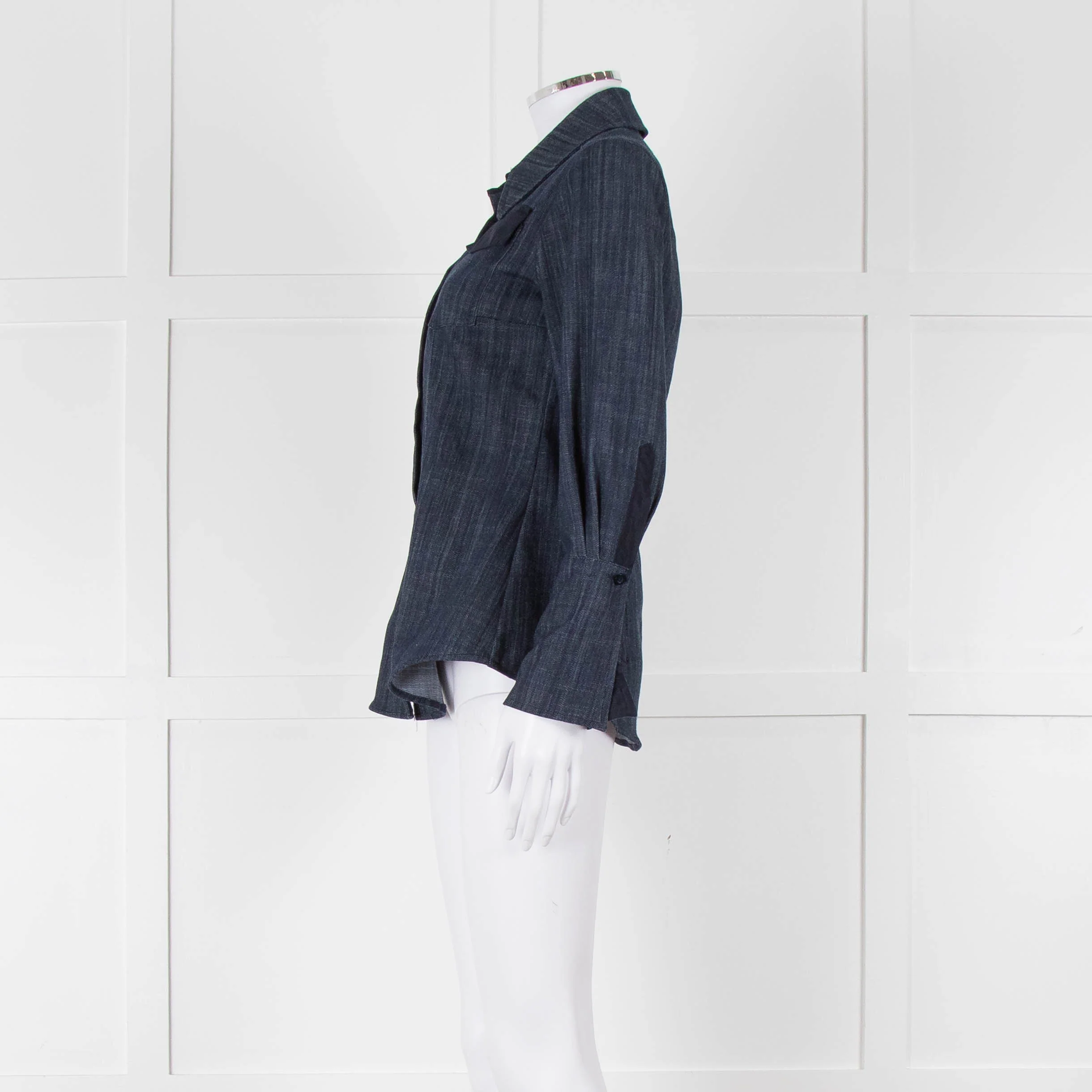 Pamela Milano Blue Denim Front Pocket Detail Shirt - Image 7