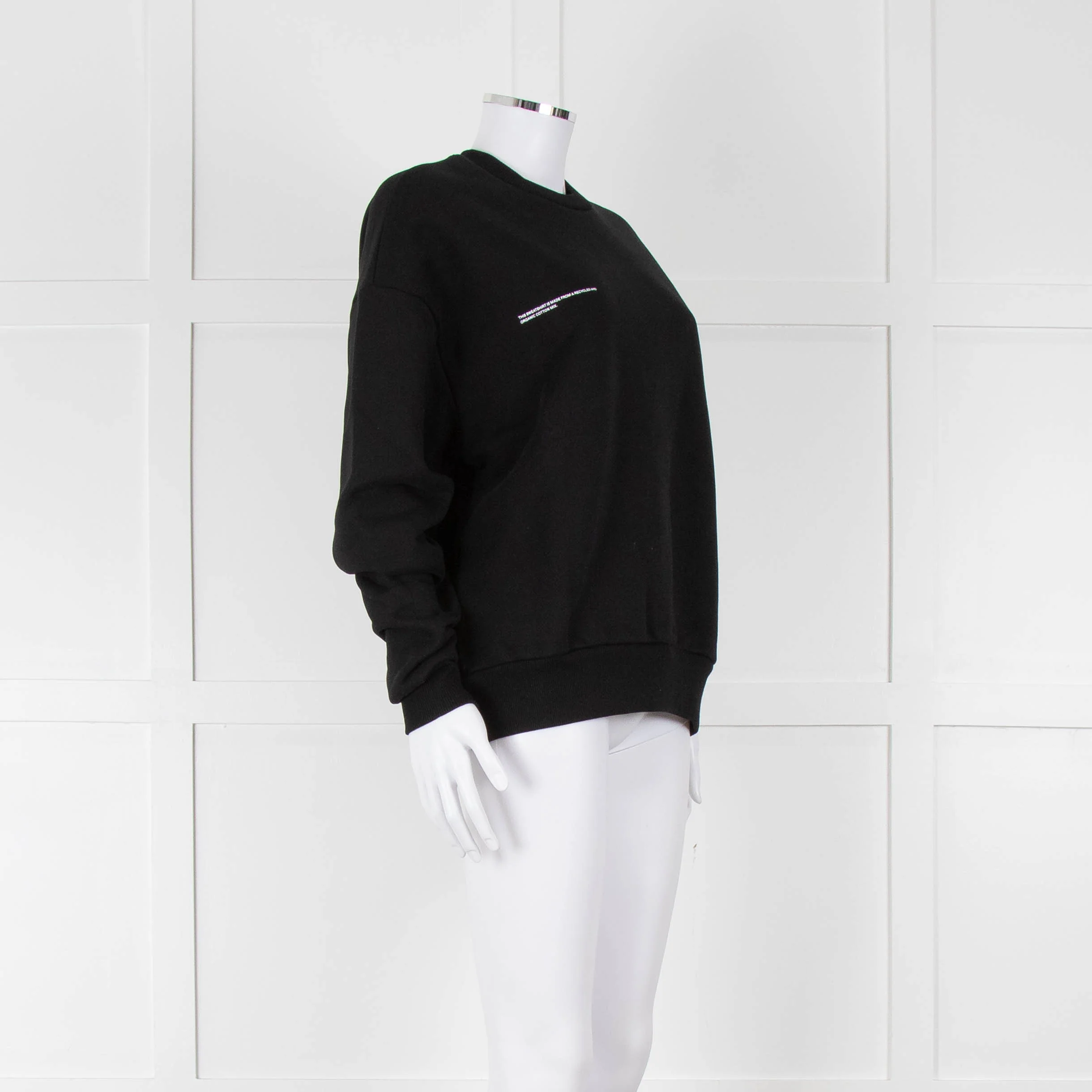 Pangaia Black Jersey Cotton Sweatshirt - Image 2