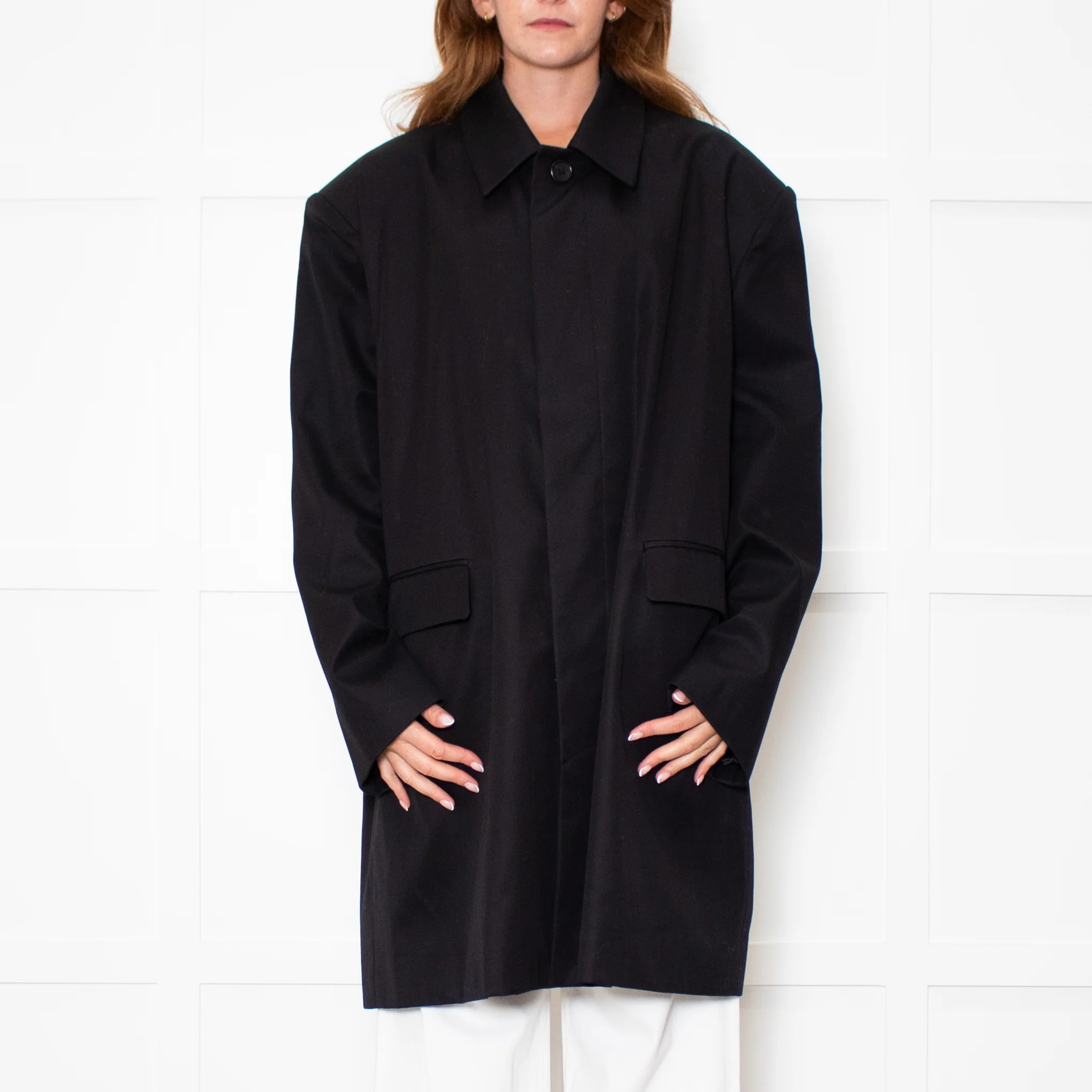 Paper Moon Black Cotton Trench Coat - Image 2