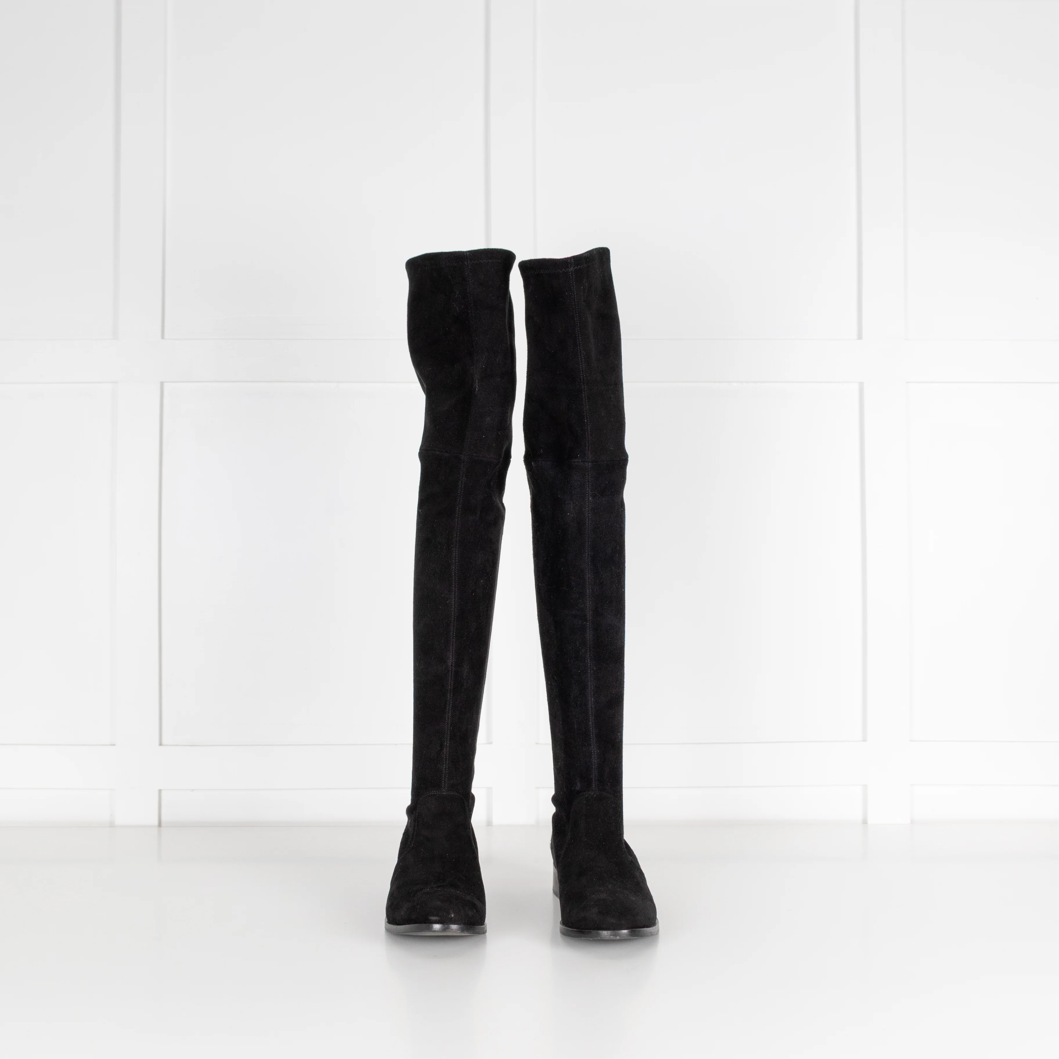 Parallel Paris Black Suede Knee High Boots - Image 2