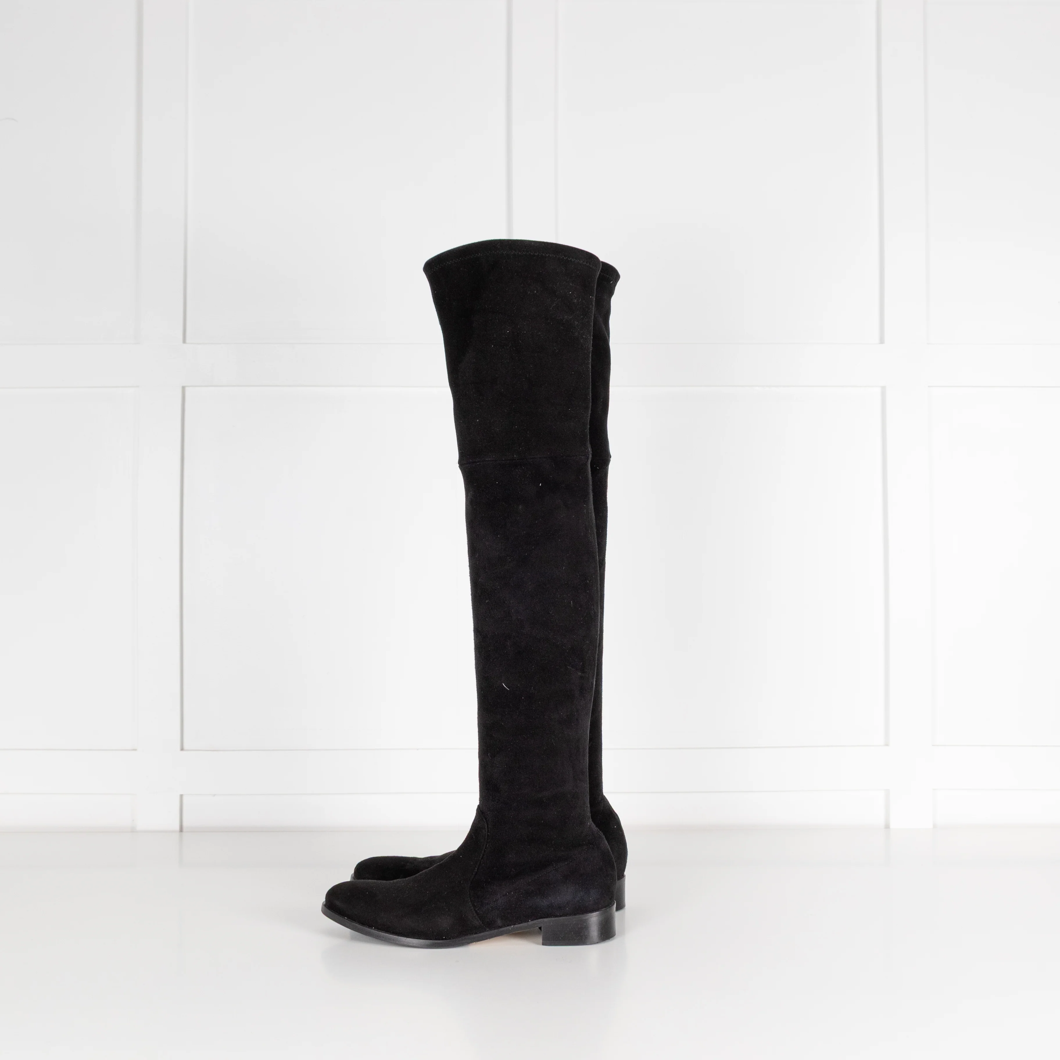 Parallel Paris Black Suede Knee High Boots - Image 3