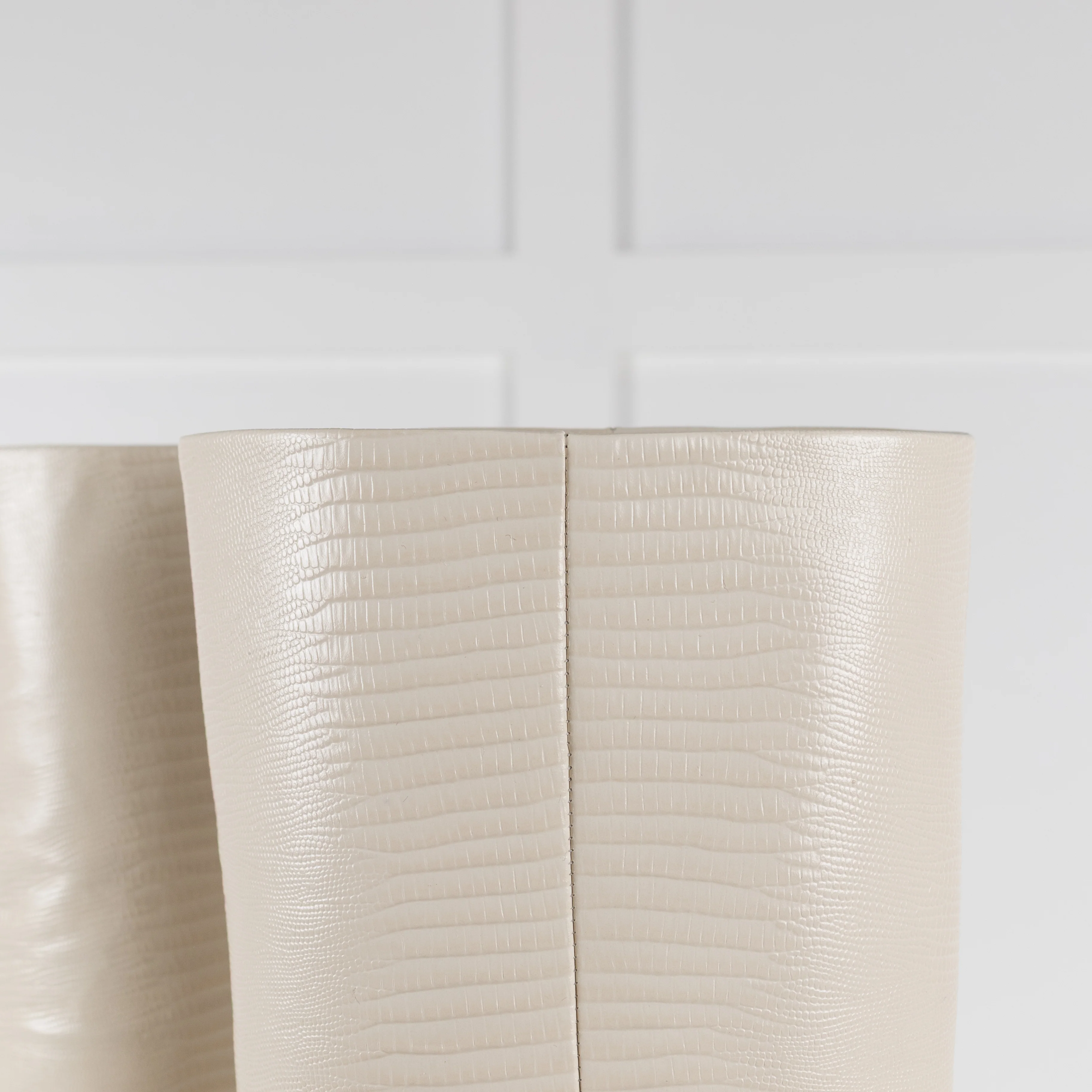 Paris Texas White Mock Snake Heeled Boots - Image 10