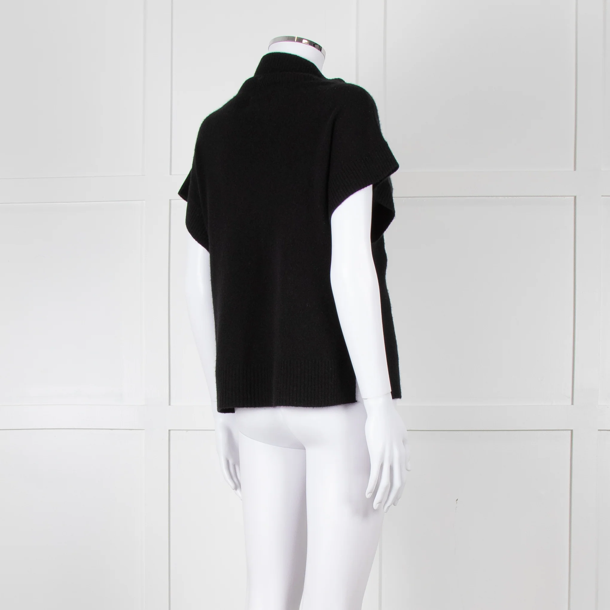 Part Two Black Cashmere V Neck Short Sleeve Jumper - Image 6