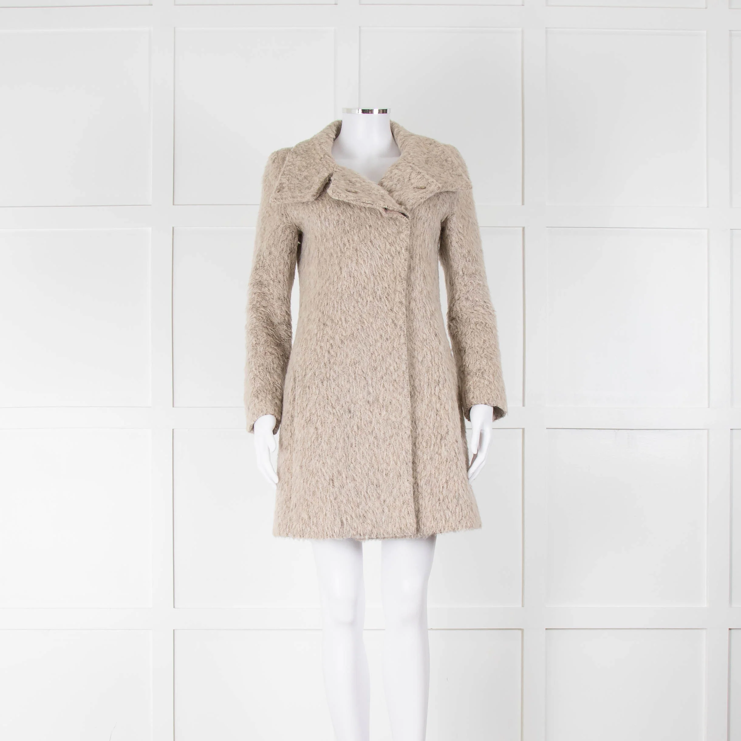 Patrizia Pepe Beige Wool and Alpaca Coat