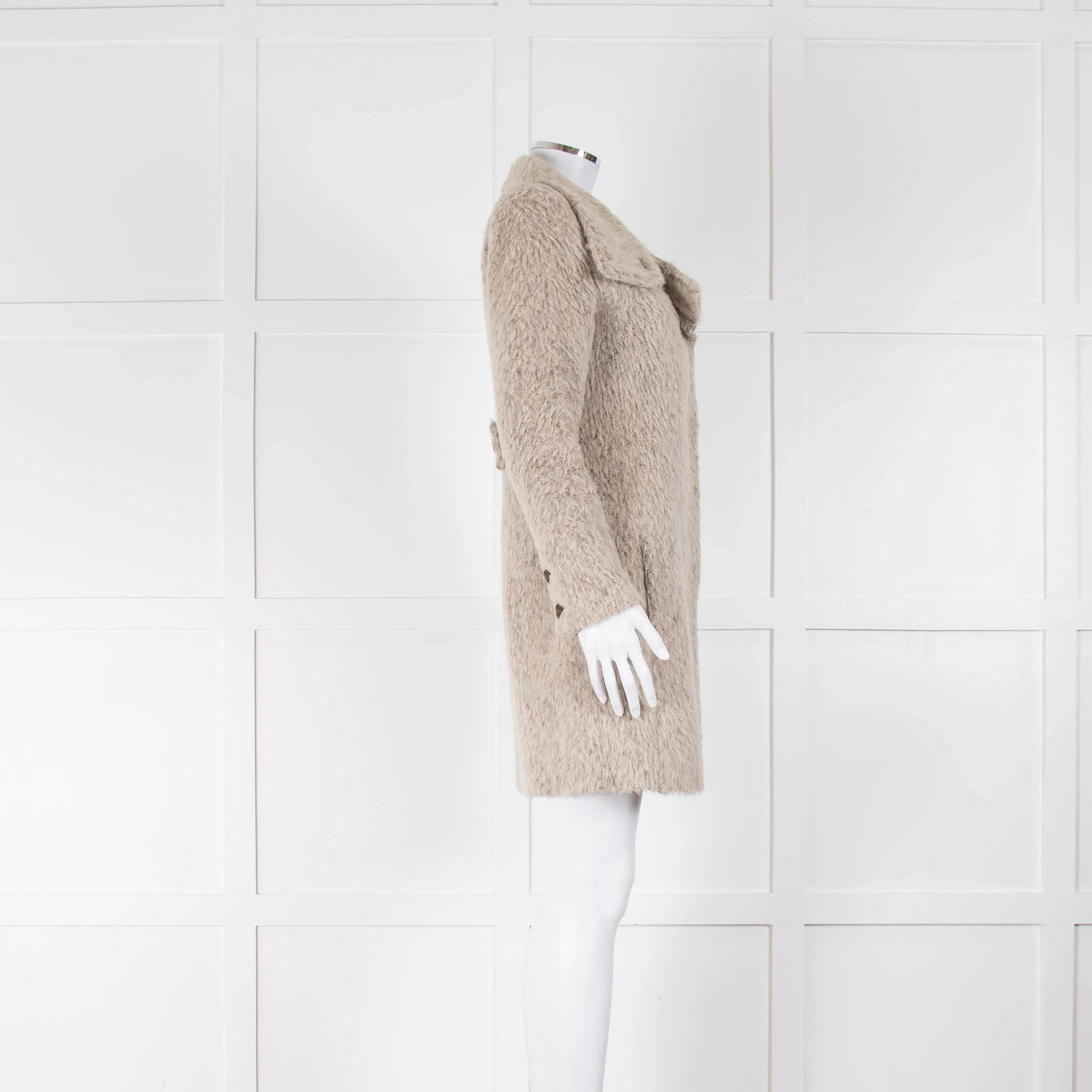 Patrizia Pepe Beige Wool and Alpaca Coat - Image 2