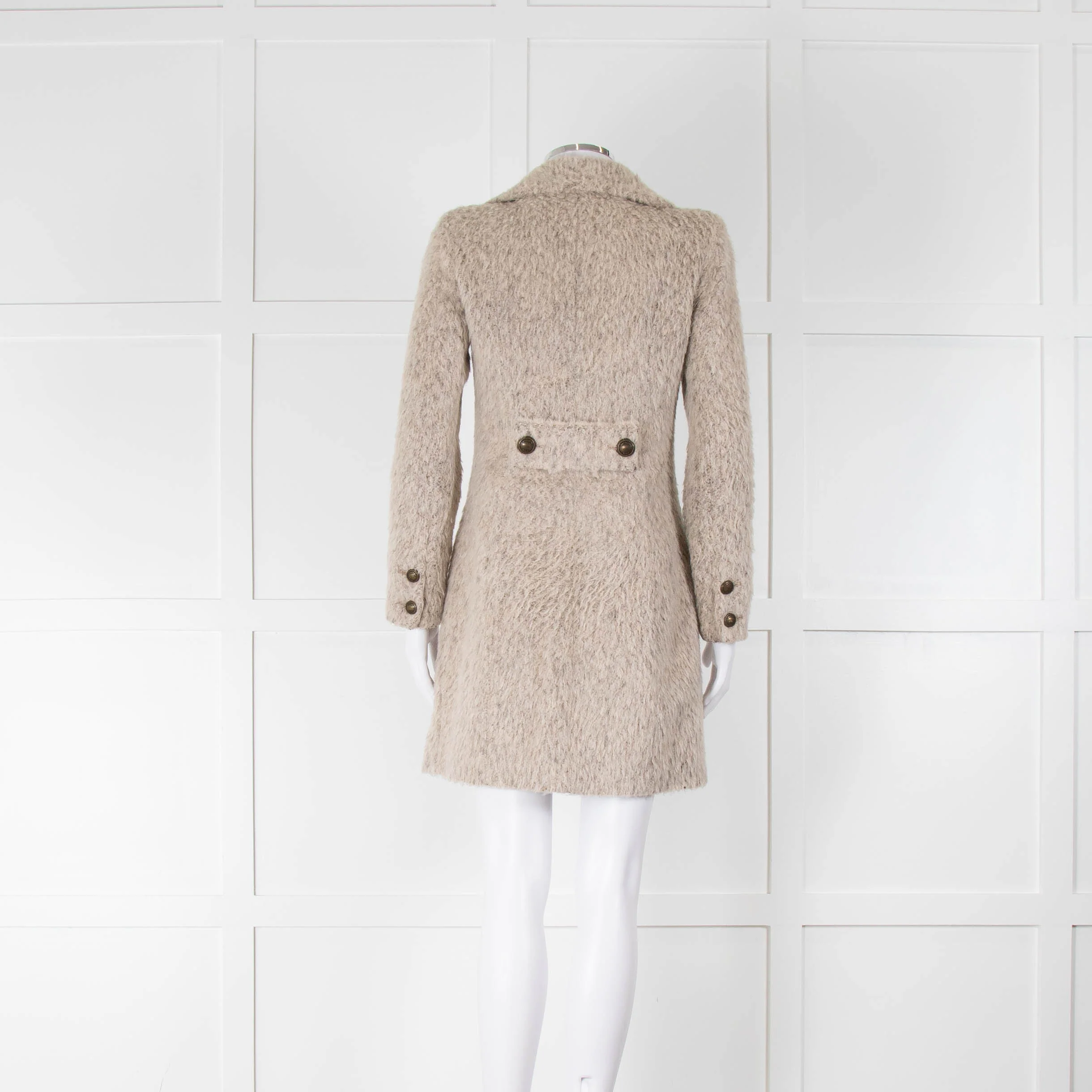 Patrizia Pepe Beige Wool and Alpaca Coat - Image 3