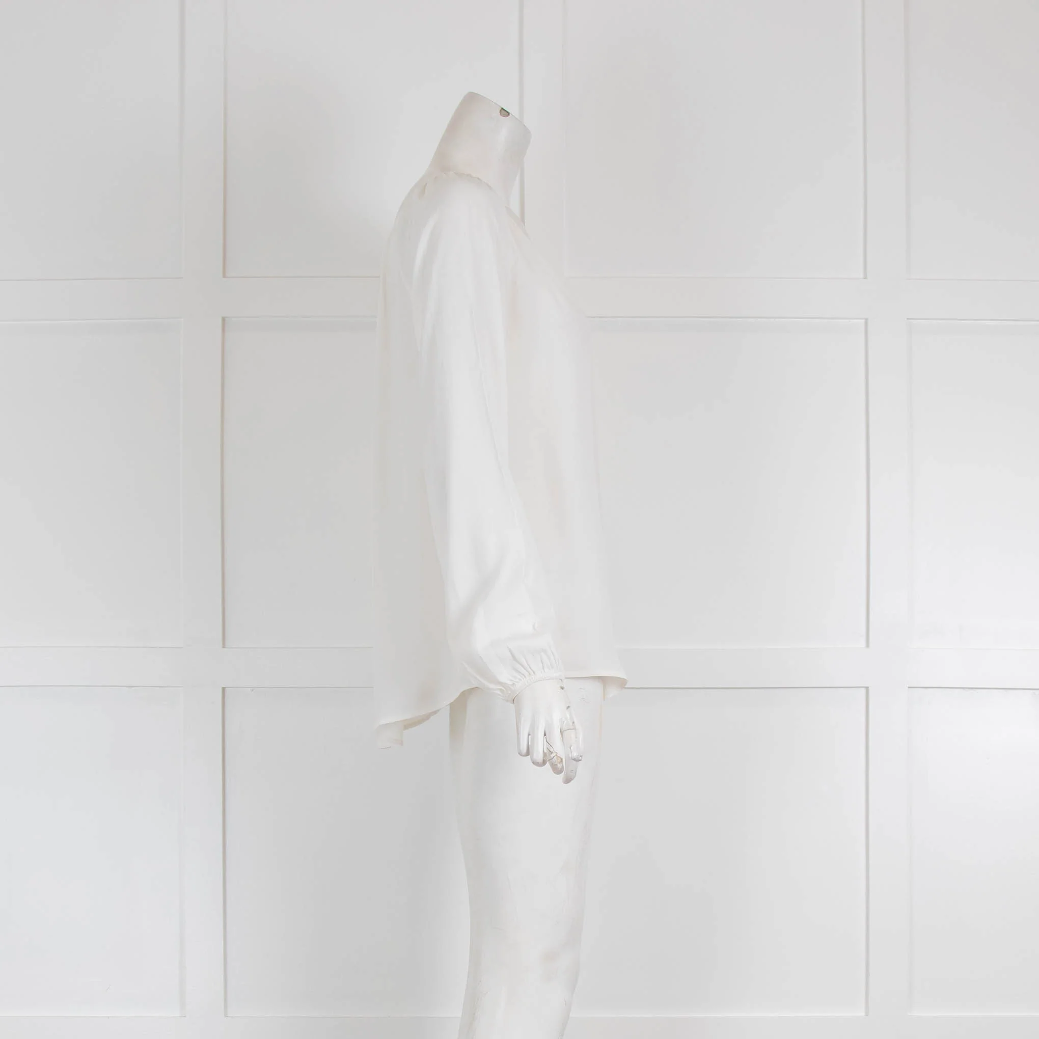 Patrizia Pepe Cream Silk Mix Top - Image 2