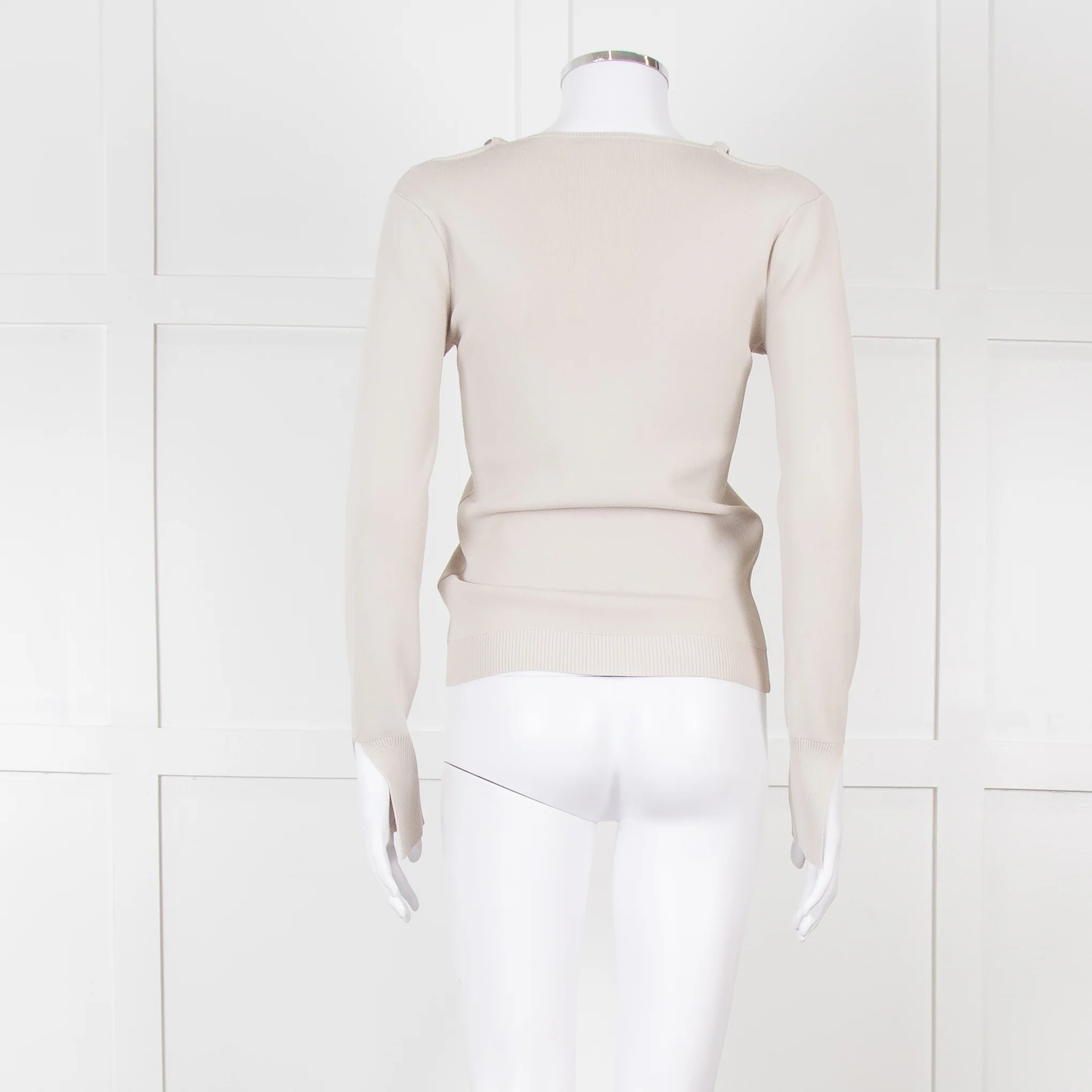 Patrizia Pepe Grey Jumper With Shoulder Chain Detail - Image 4