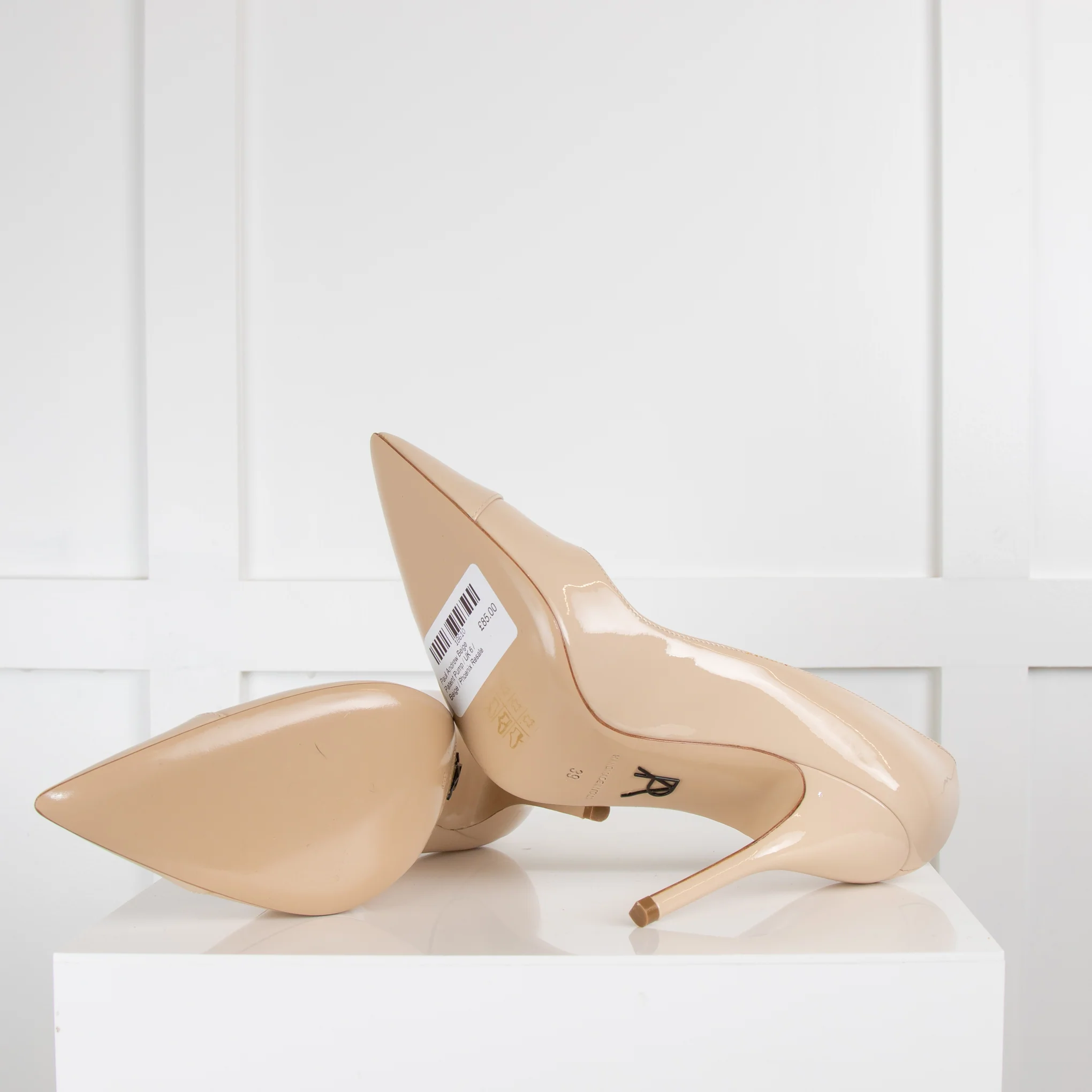 Paul Andrew Beige Patent Pump - Image 5