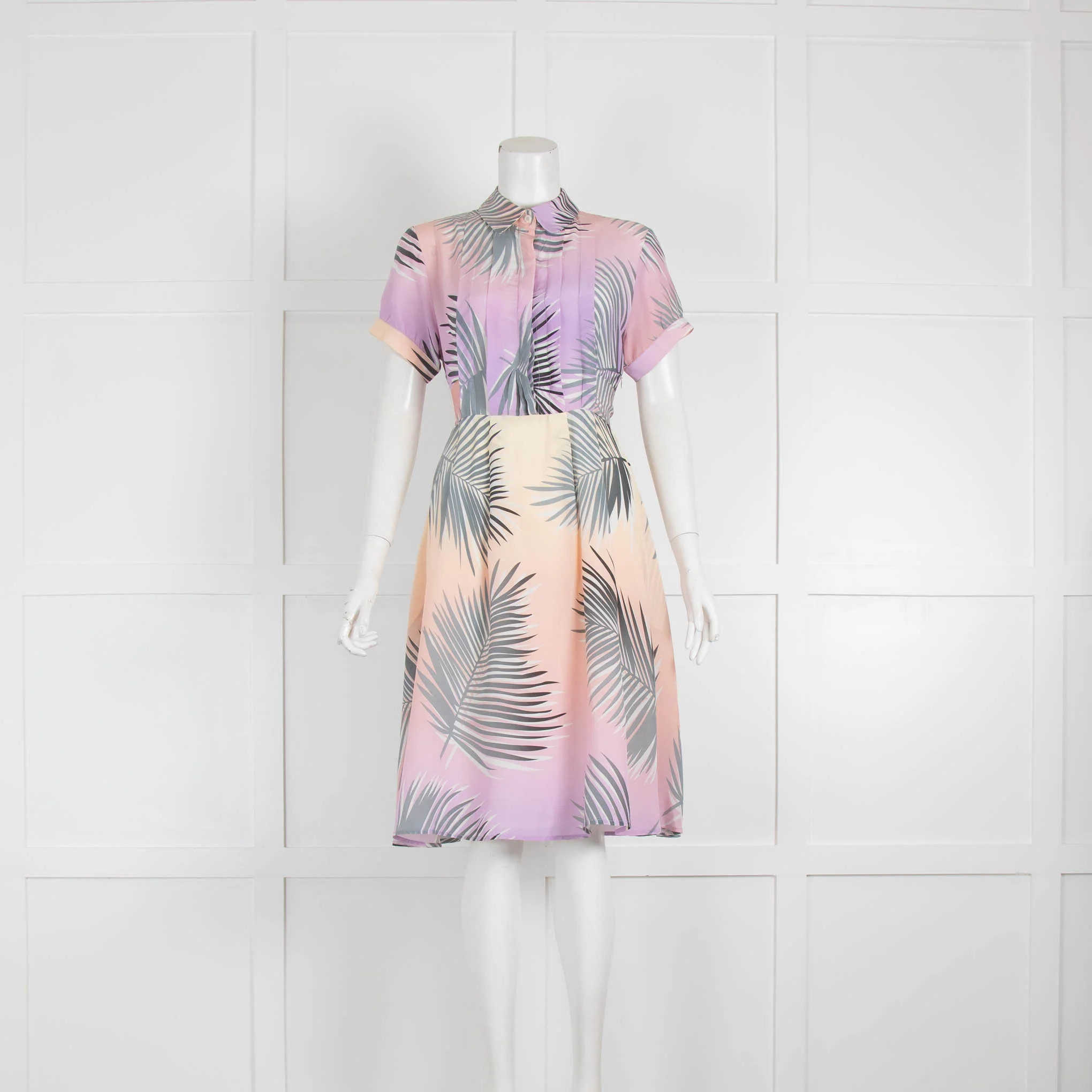 Paul & Joe Lilac Yellow Leafy Print Silk Dress