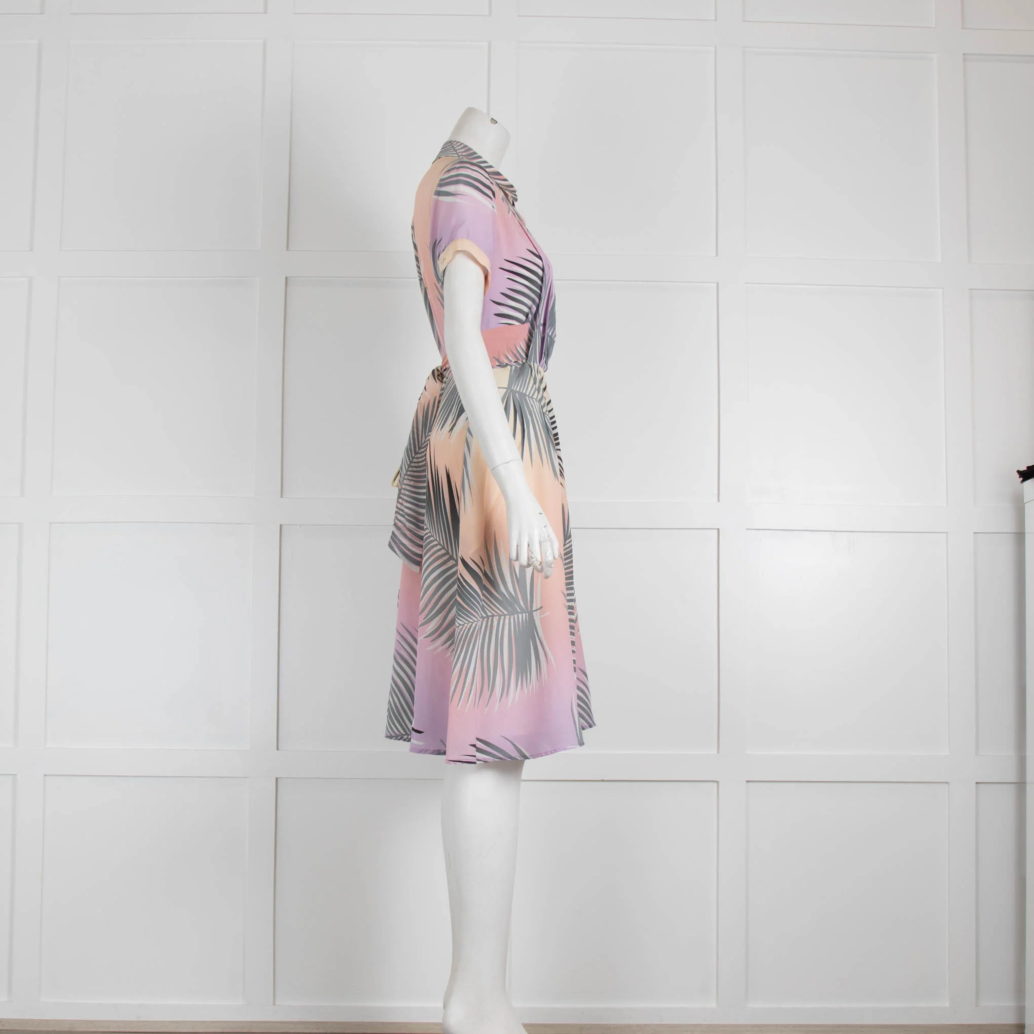 Paul & Joe Lilac Yellow Leafy Print Silk Dress - Image 2