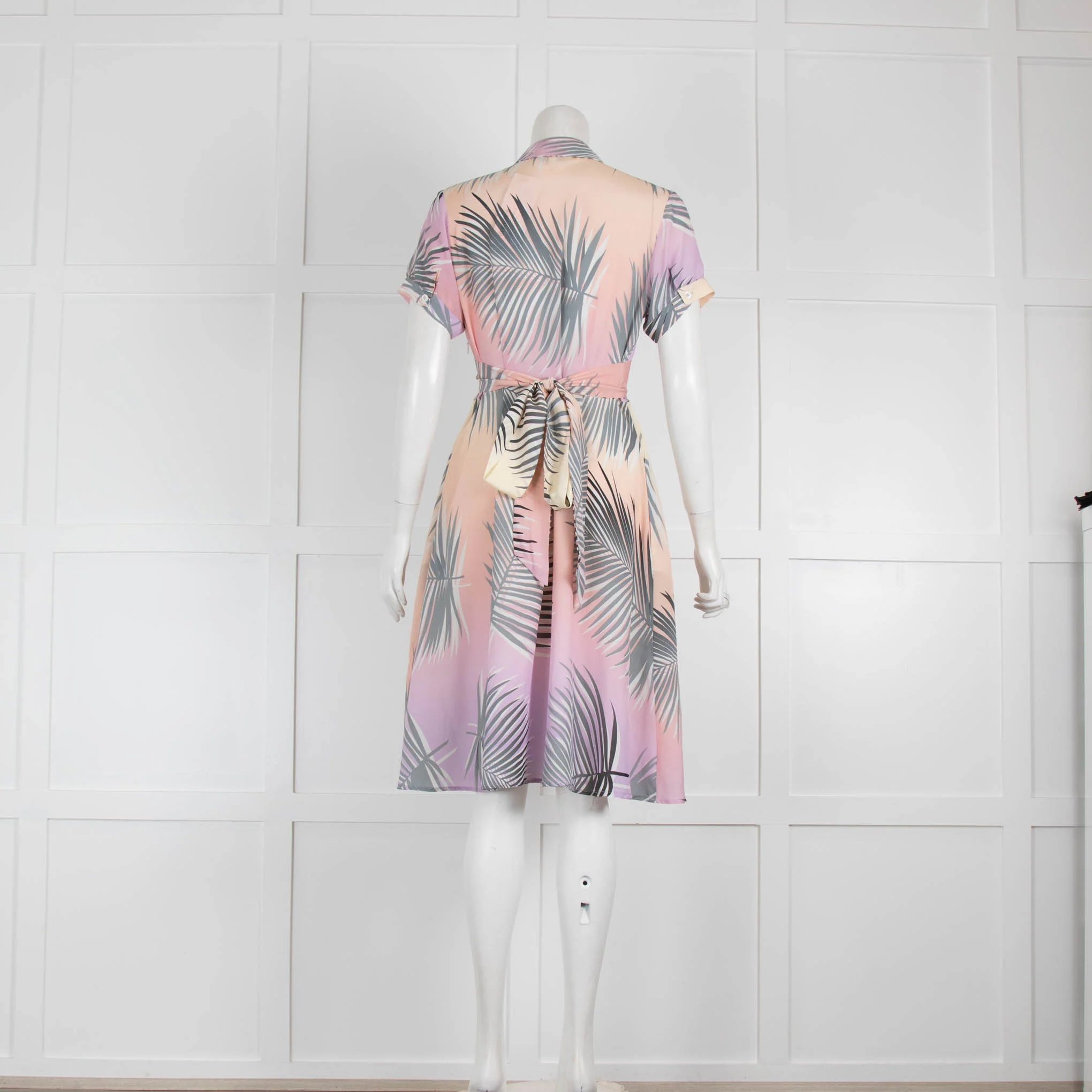 Paul & Joe Lilac Yellow Leafy Print Silk Dress - Image 3