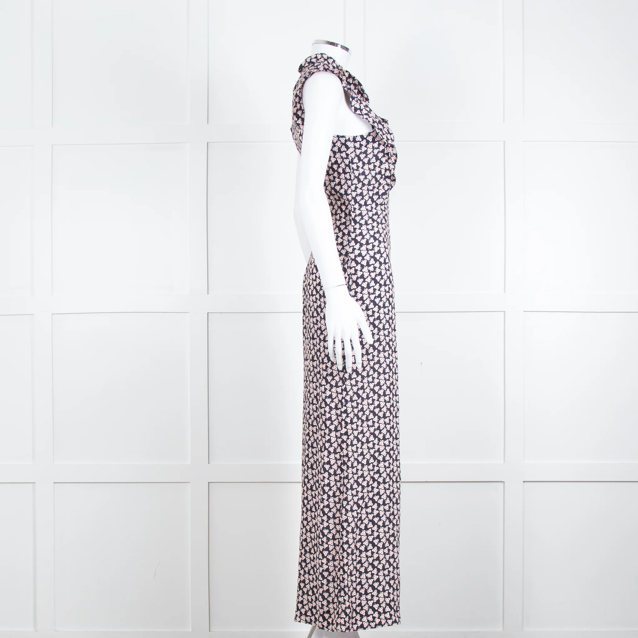 Paul & Joe Sister Navy White Orange Floral Print Sleeveless Jumpsuit - Image 3
