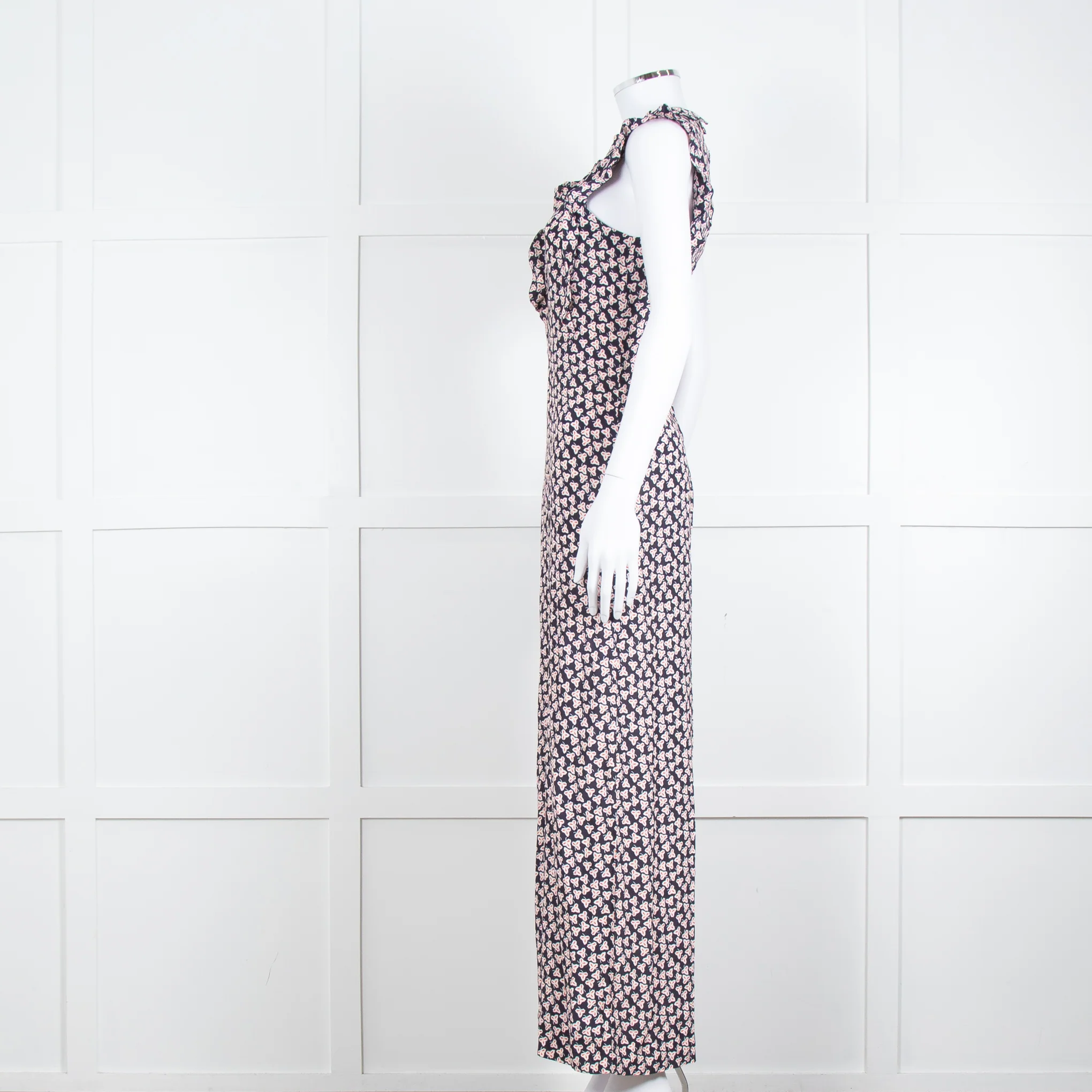 Paul & Joe Sister Navy White Orange Floral Print Sleeveless Jumpsuit - Image 7