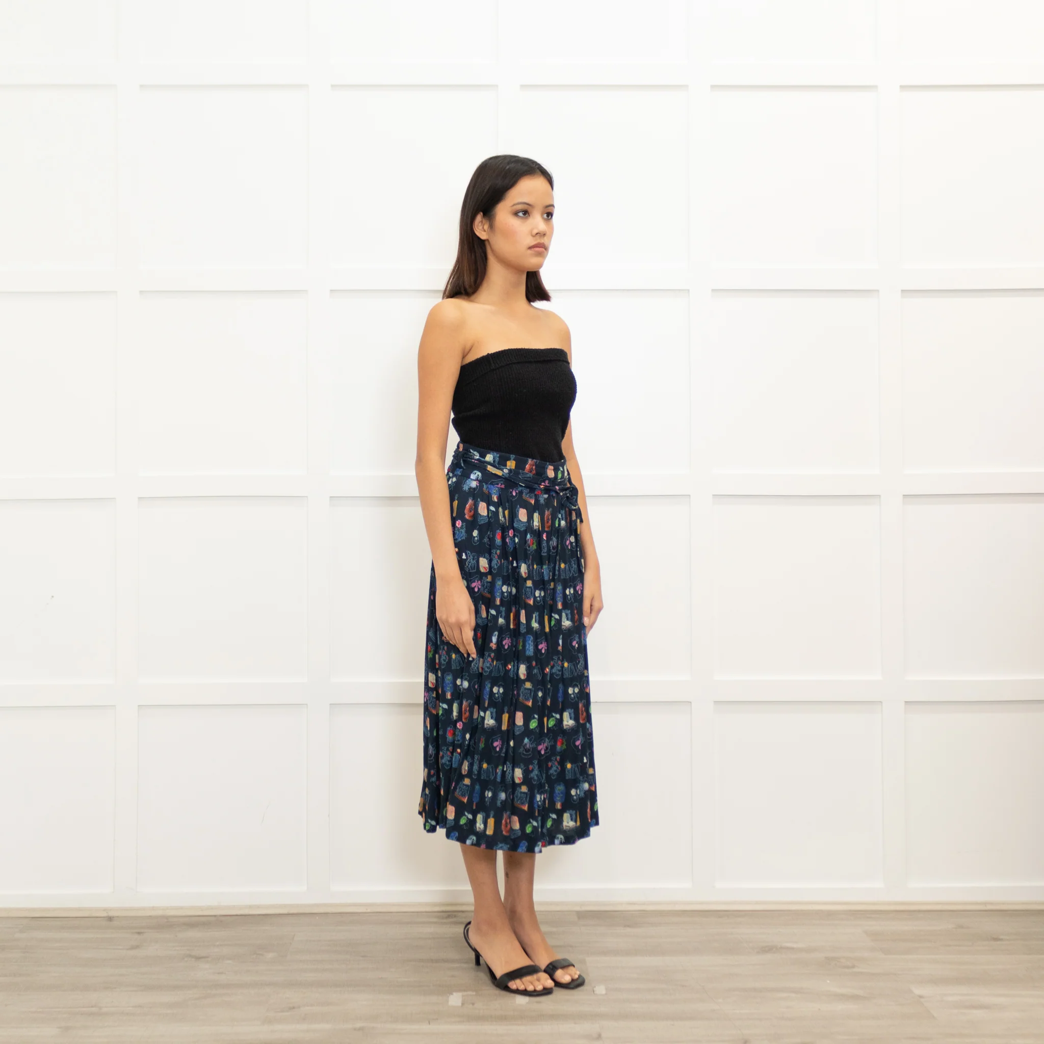Paul Smith Blue Handwrawn Motif Midi Skirt - Image 3