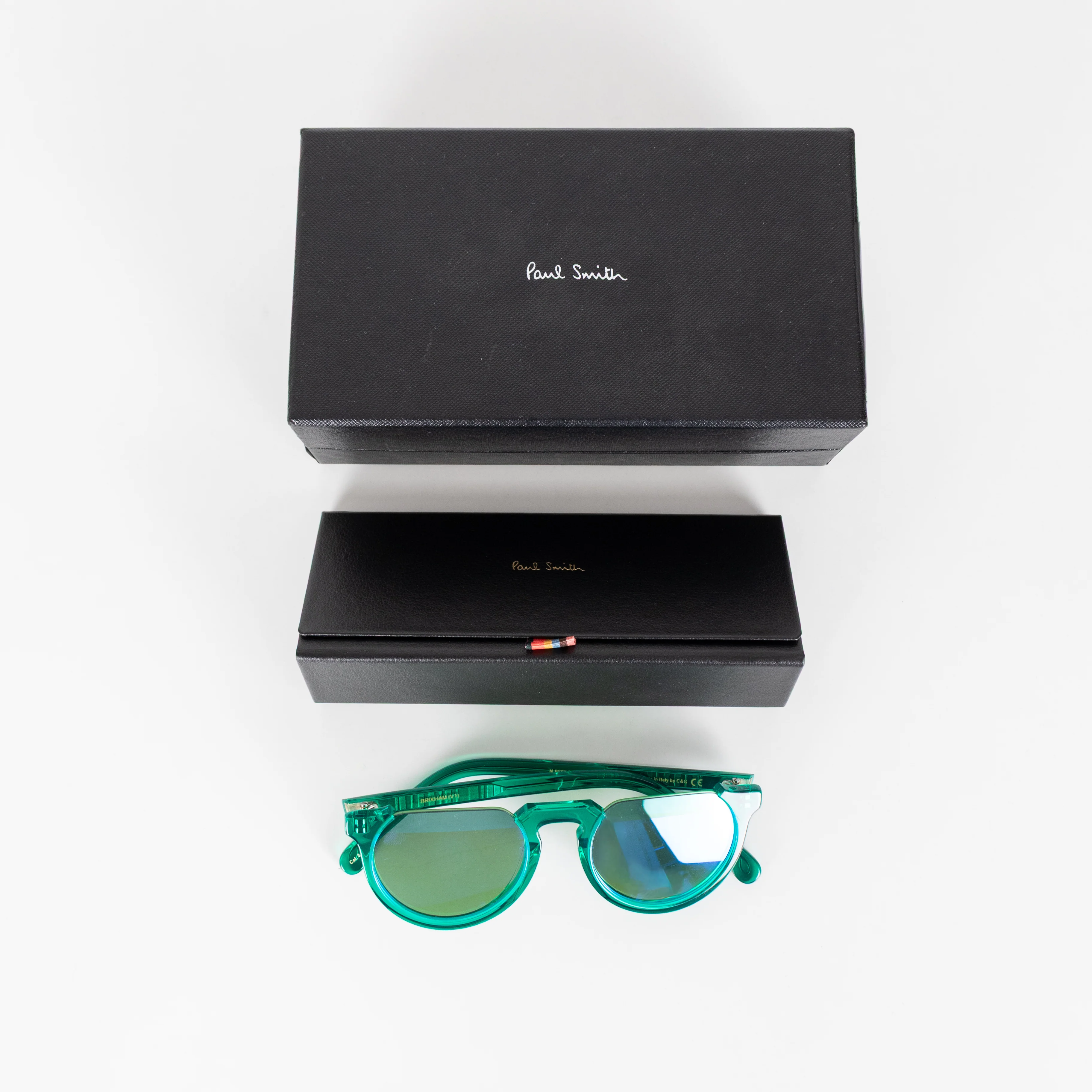 Paul Smith Brixham Green Blue Mirrored Cut off Sunglasses - Image 8