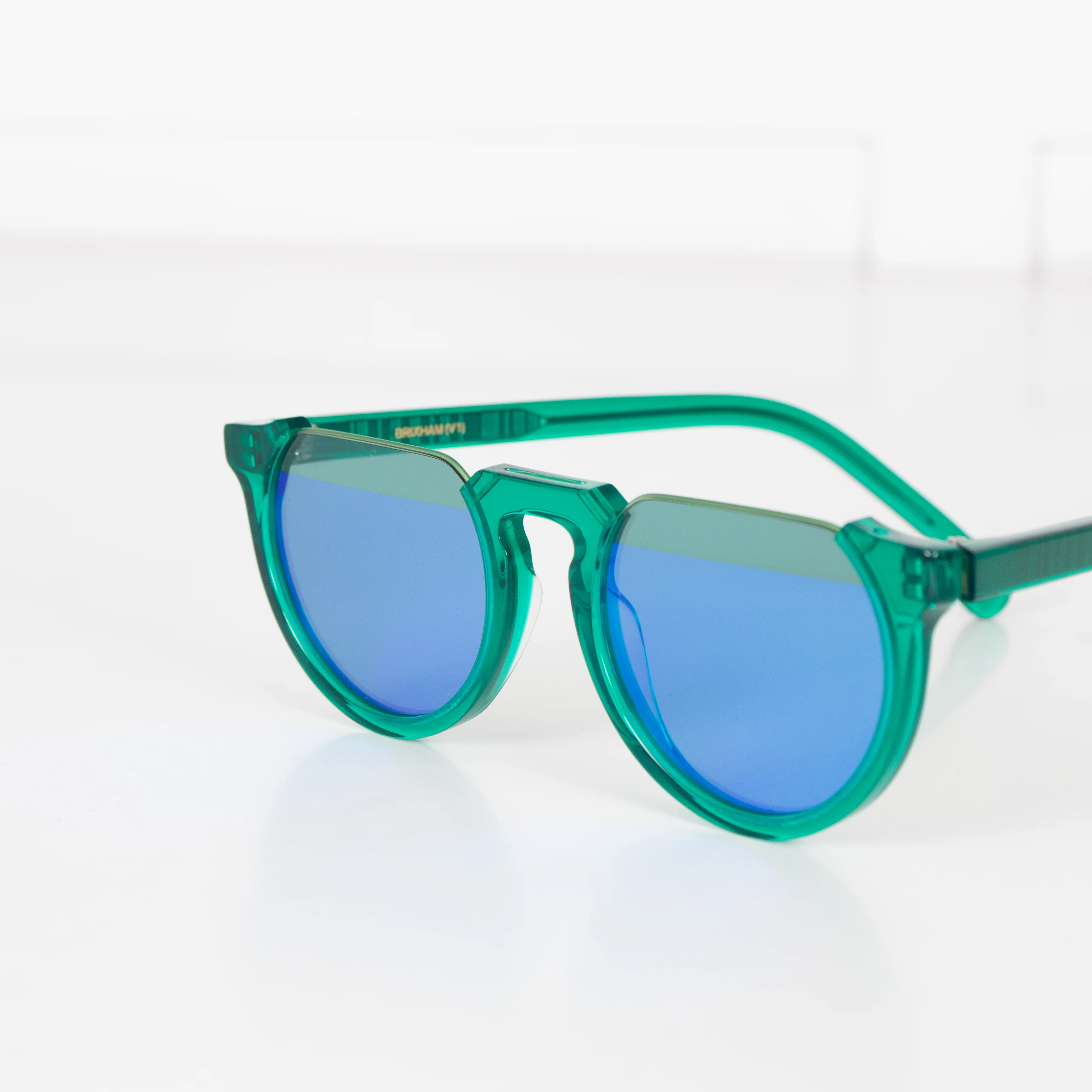 Paul Smith Brixham Green Blue Mirrored Cut off Sunglasses - Image 9