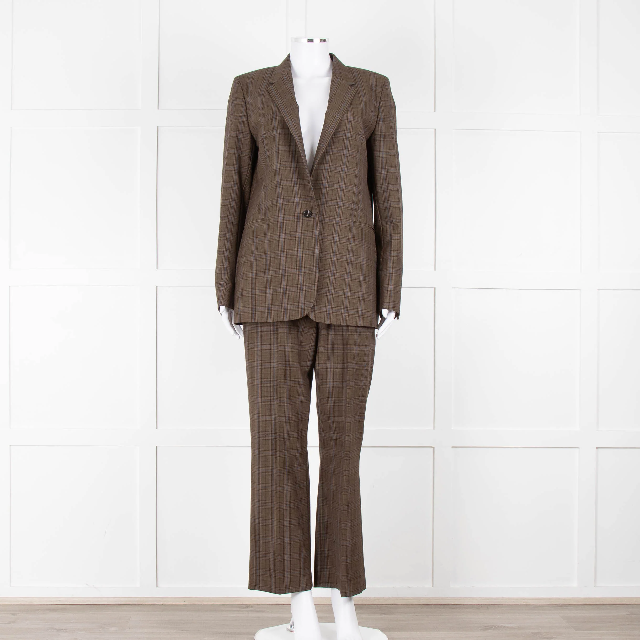 Paul Smith Brown and Blue Check Straight Fit Blazer