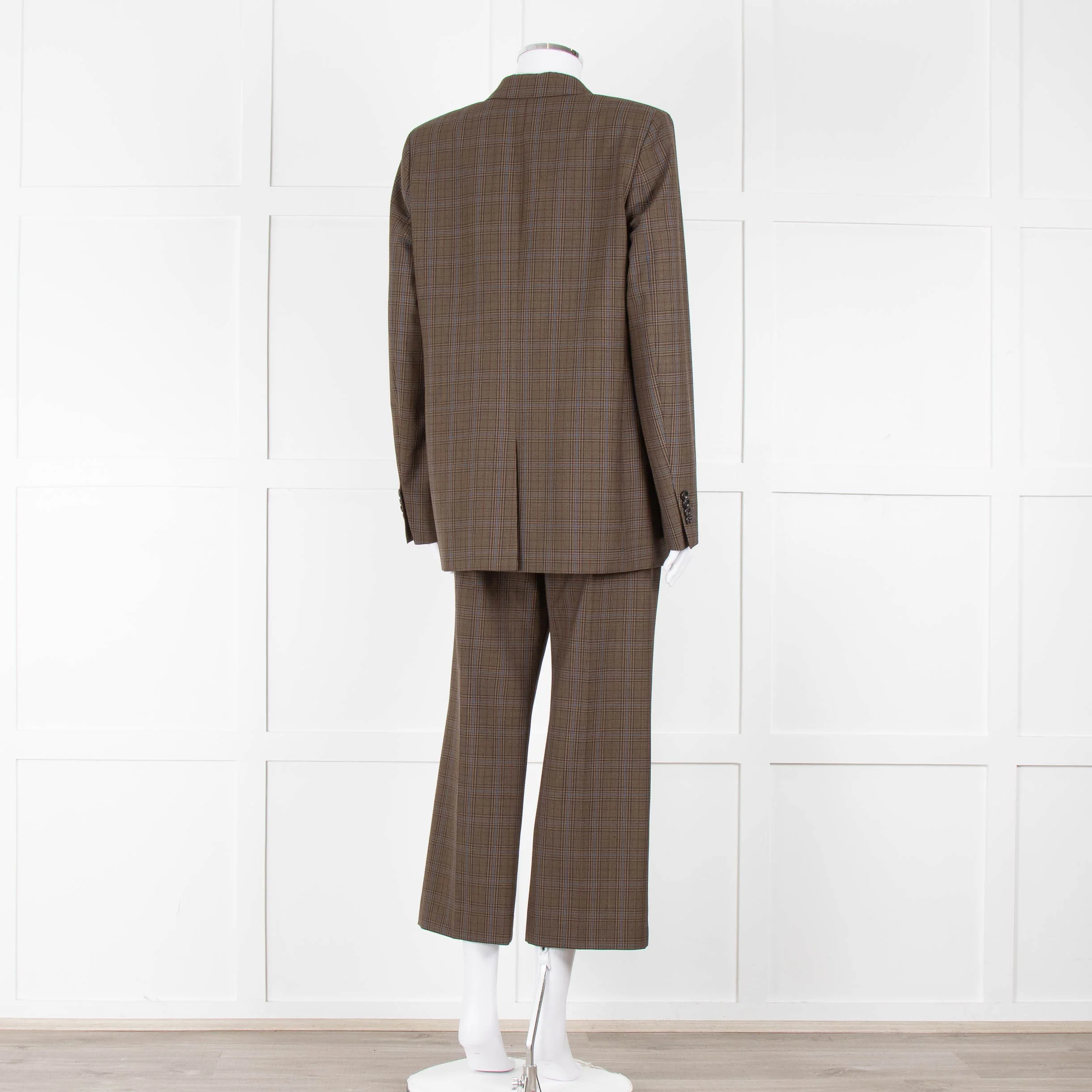 Paul Smith Brown and Blue Check Straight Fit Blazer - Image 5