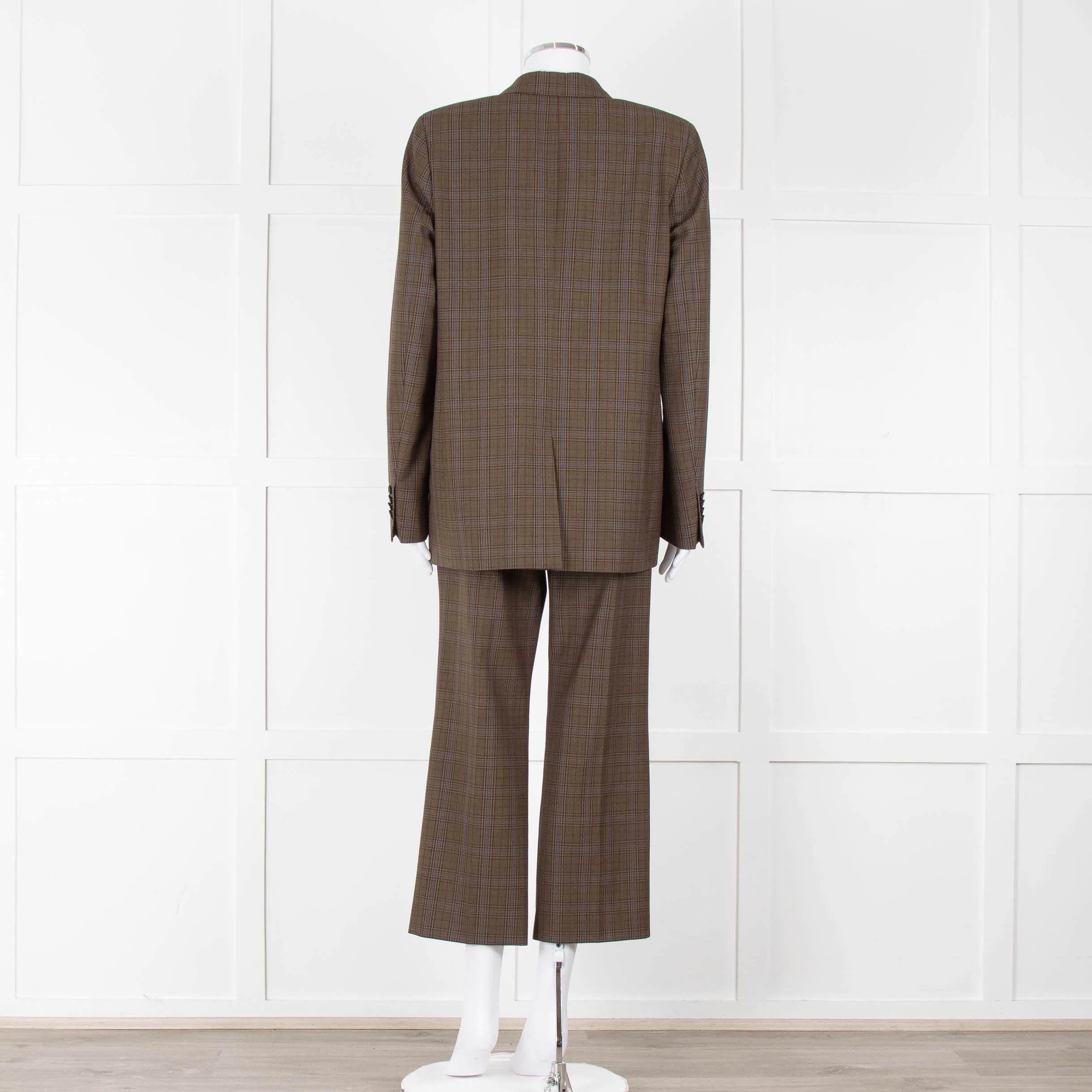 Paul Smith Brown and Blue Check Straight Fit Blazer - Image 6