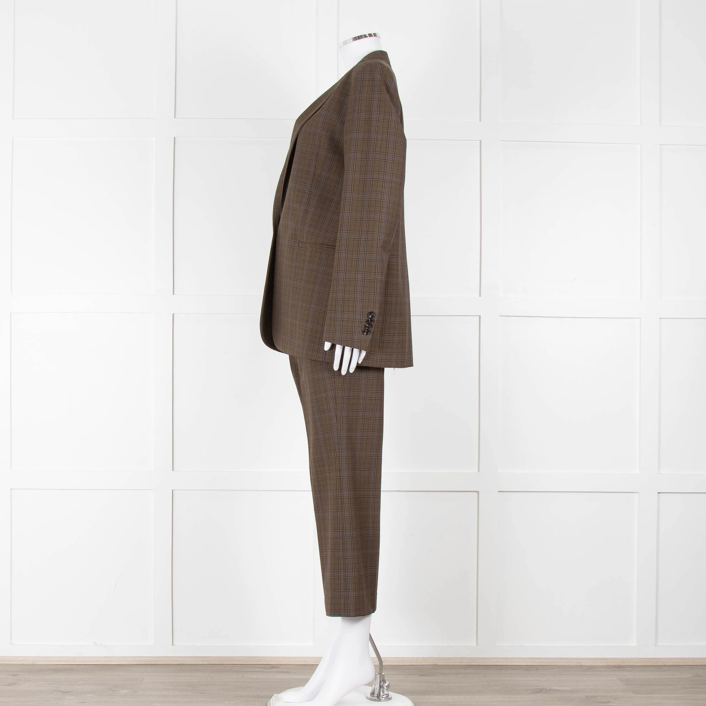 Paul Smith Brown and Blue Check Straight Fit Blazer - Image 8