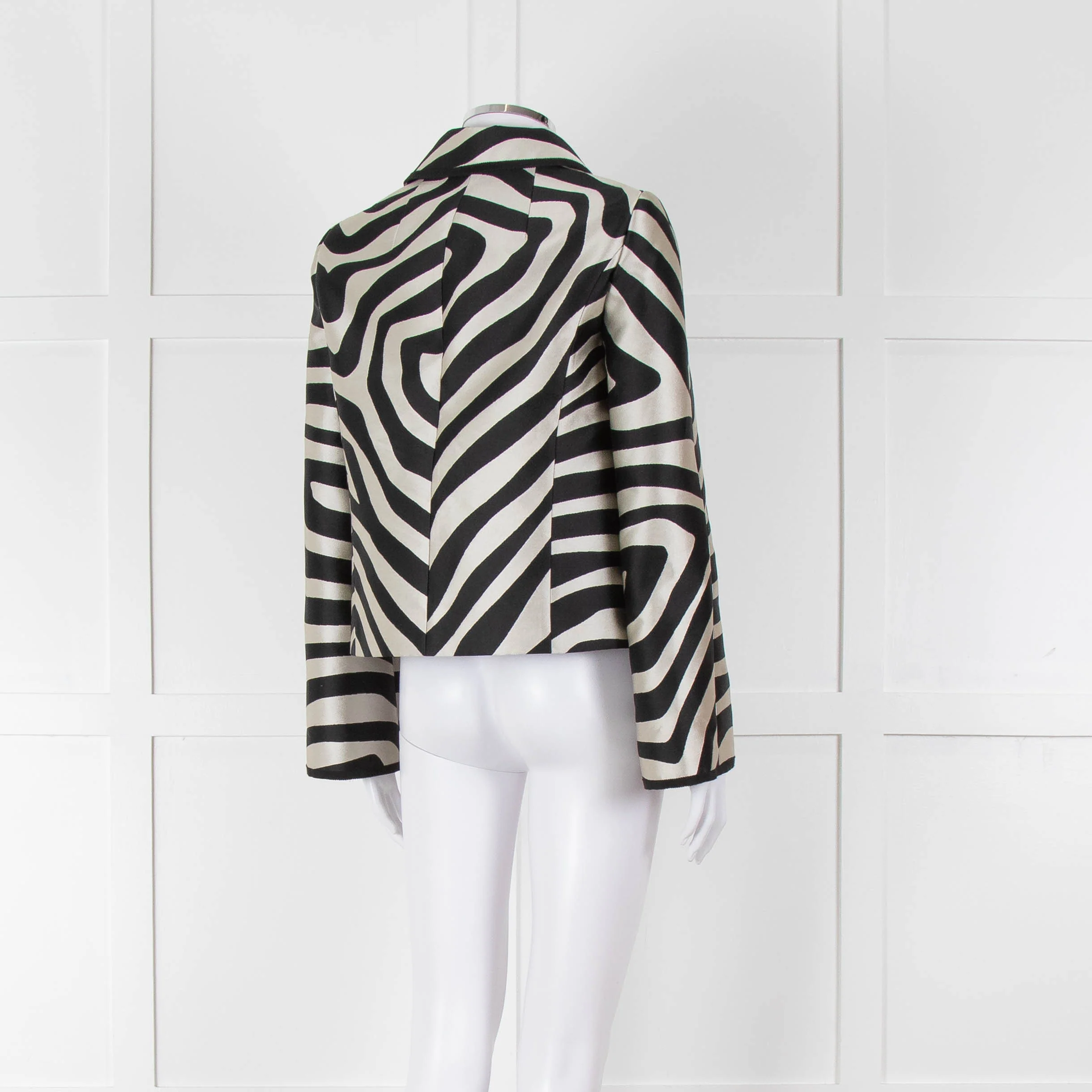 Paule Ka Black and Cream Zebra Frock Jacket - Image 4
