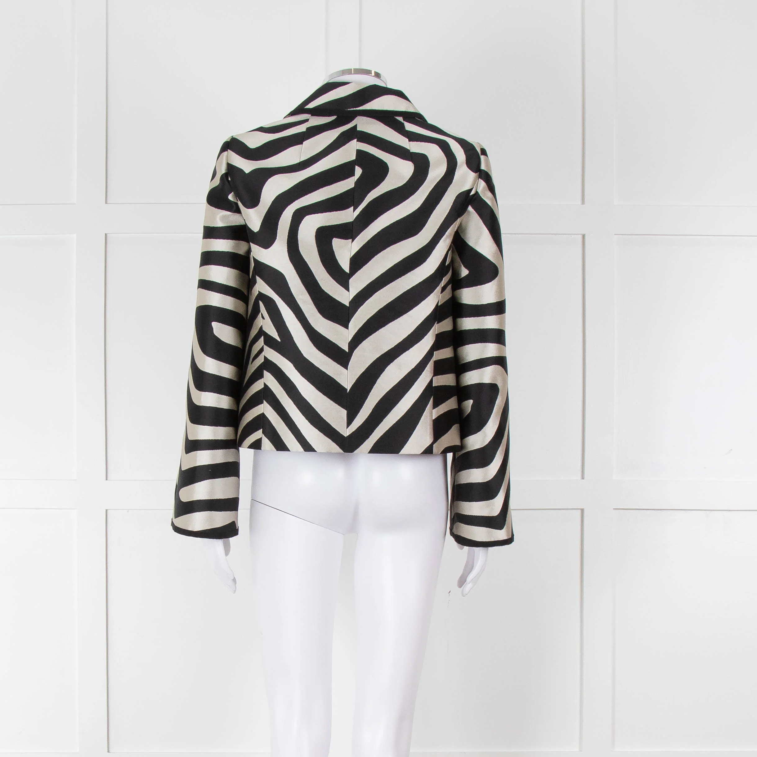 Paule Ka Black and Cream Zebra Frock Jacket - Image 5