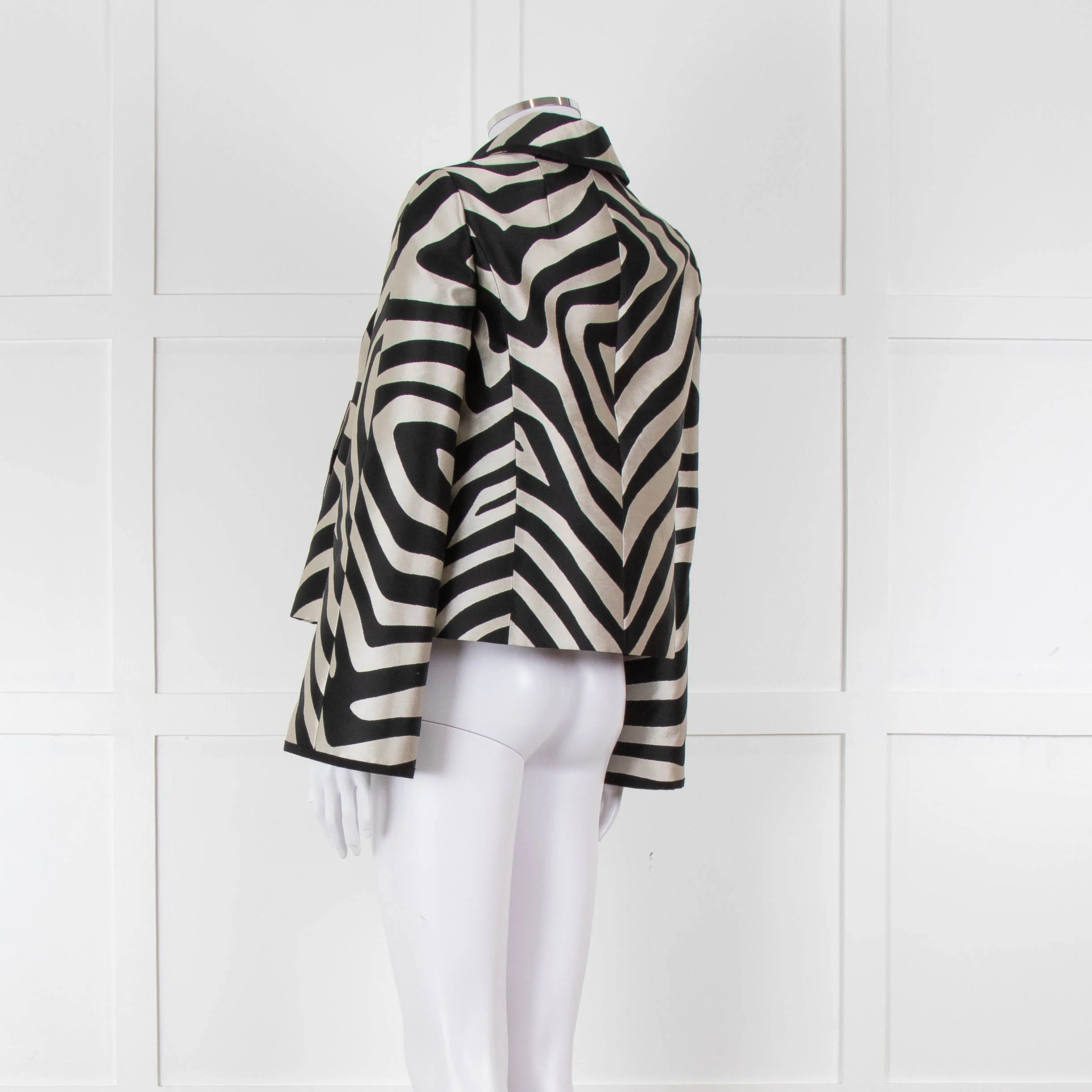Paule Ka Black and Cream Zebra Frock Jacket - Image 6