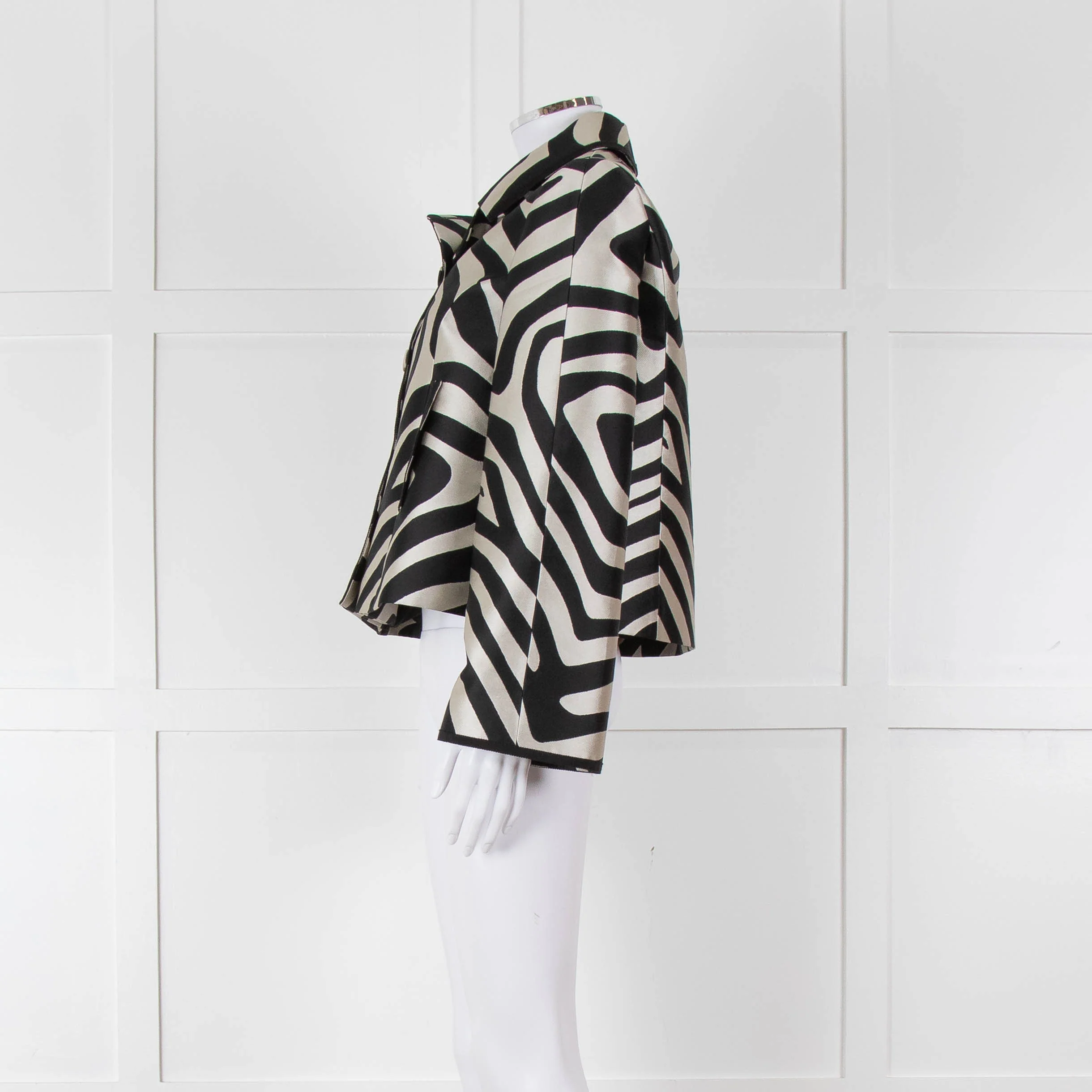 Paule Ka Black and Cream Zebra Frock Jacket - Image 7