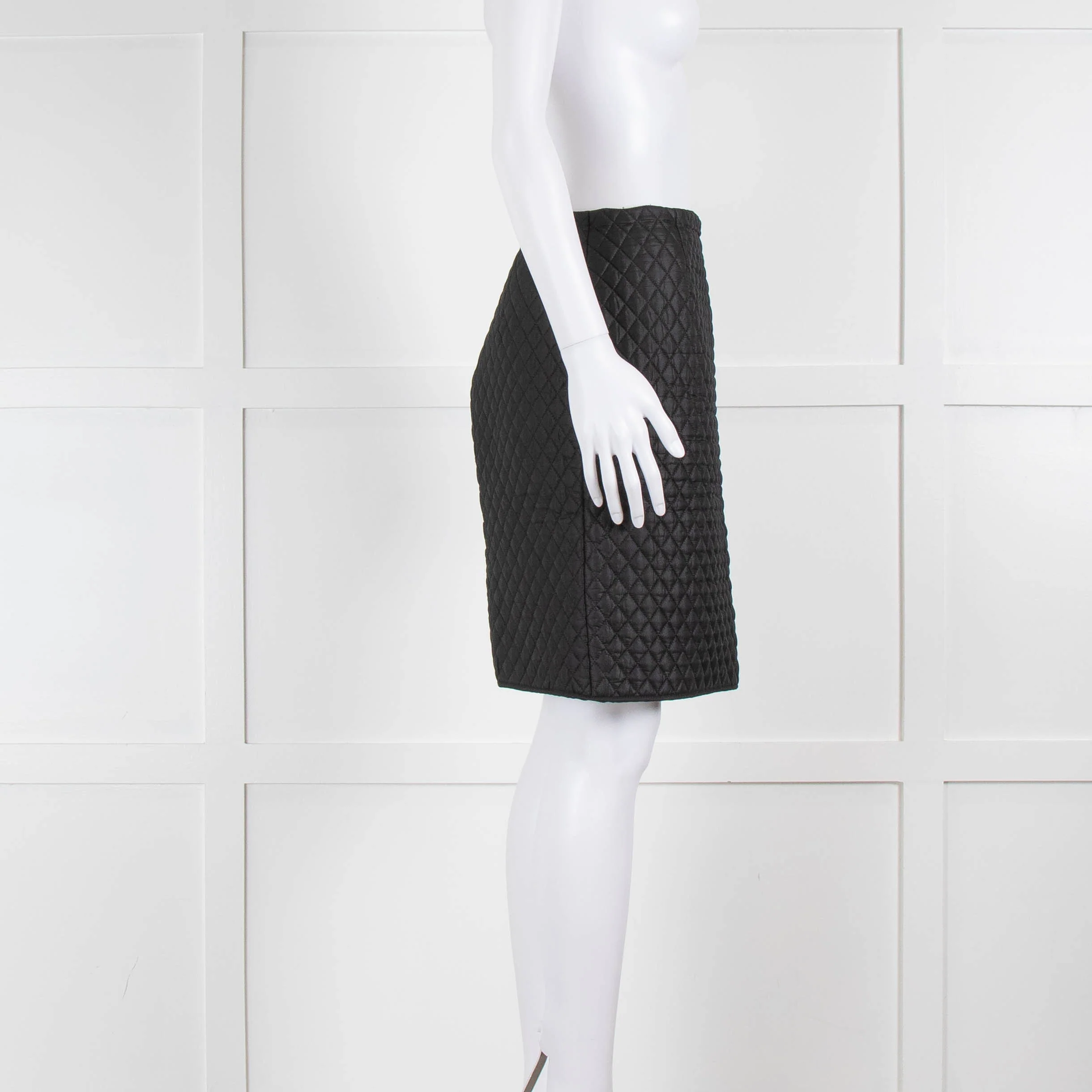 Paule Ka Black Quilted Pencil Skirt - Image 2
