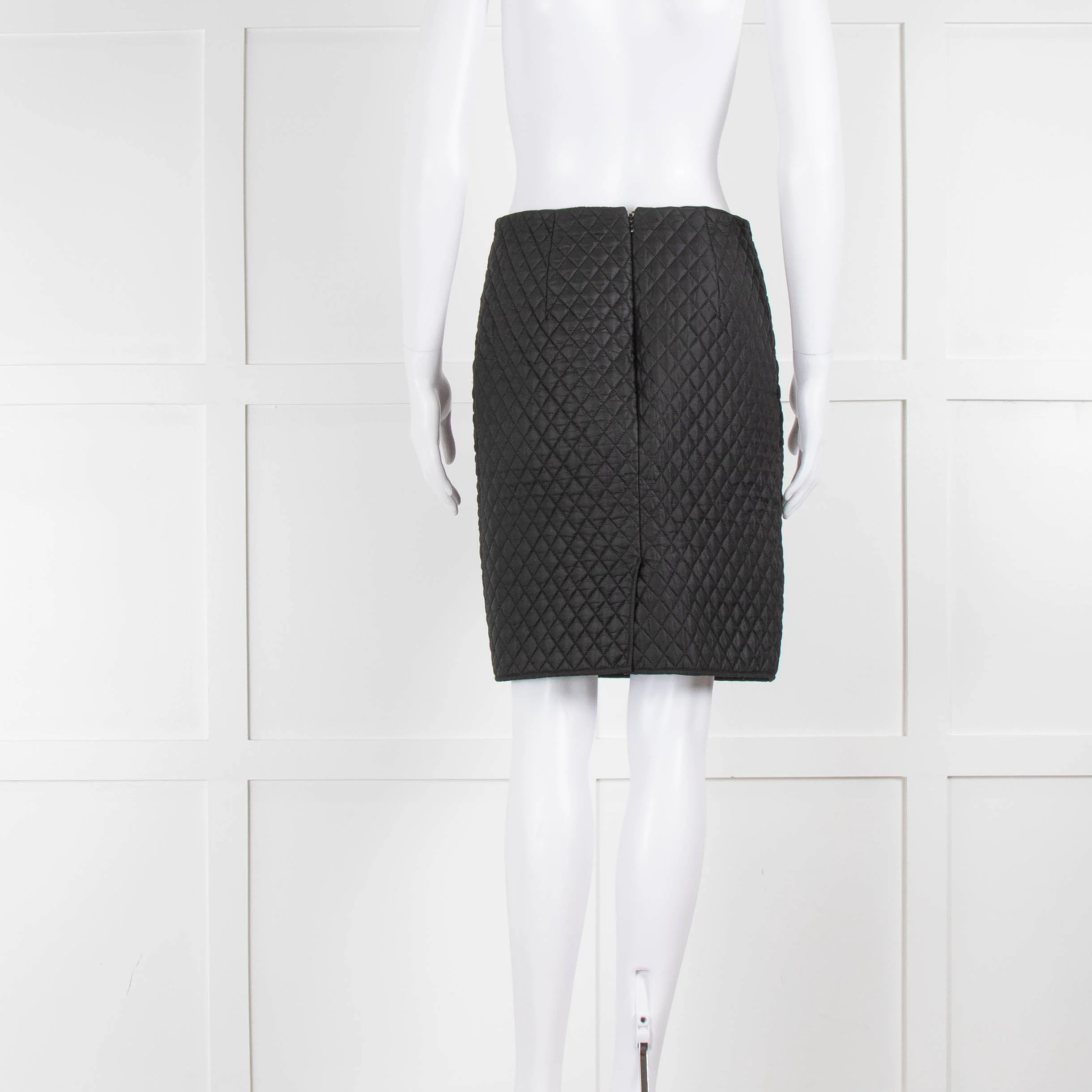 Paule Ka Black Quilted Pencil Skirt - Image 3