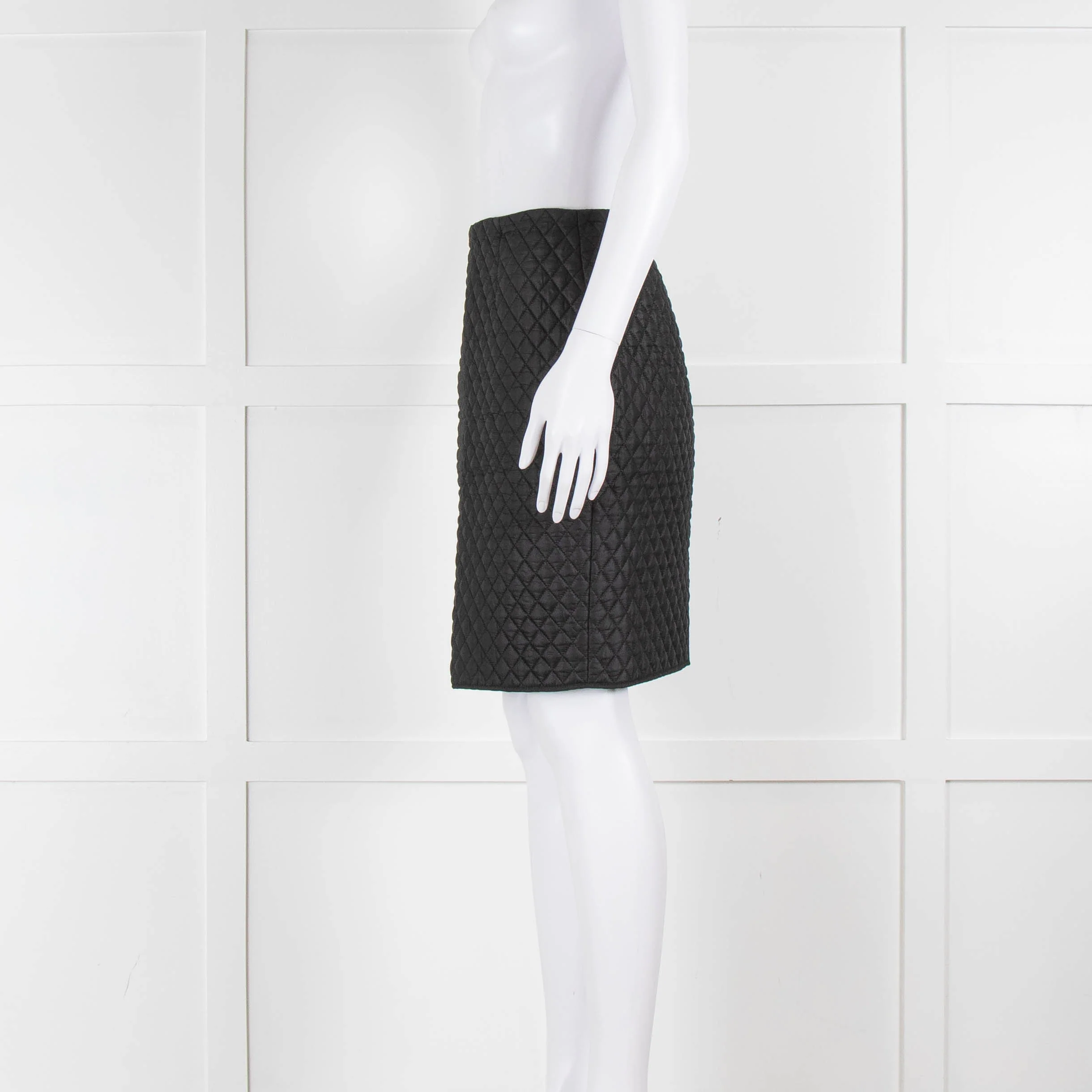 Paule Ka Black Quilted Pencil Skirt - Image 4