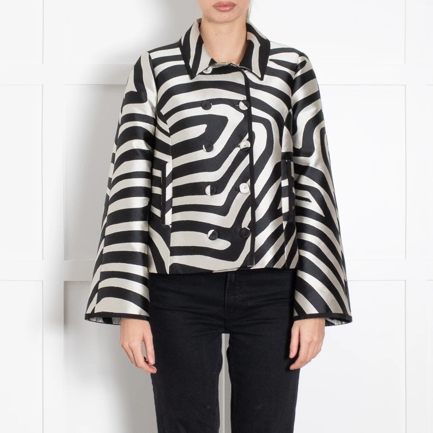 Paul Ka Black & Silver Print Jacket - Image 2